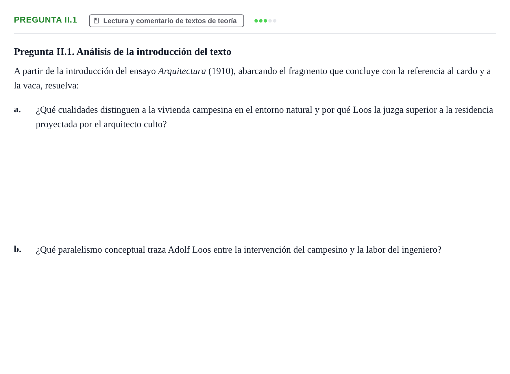 Enunciado: Pregunta II.1