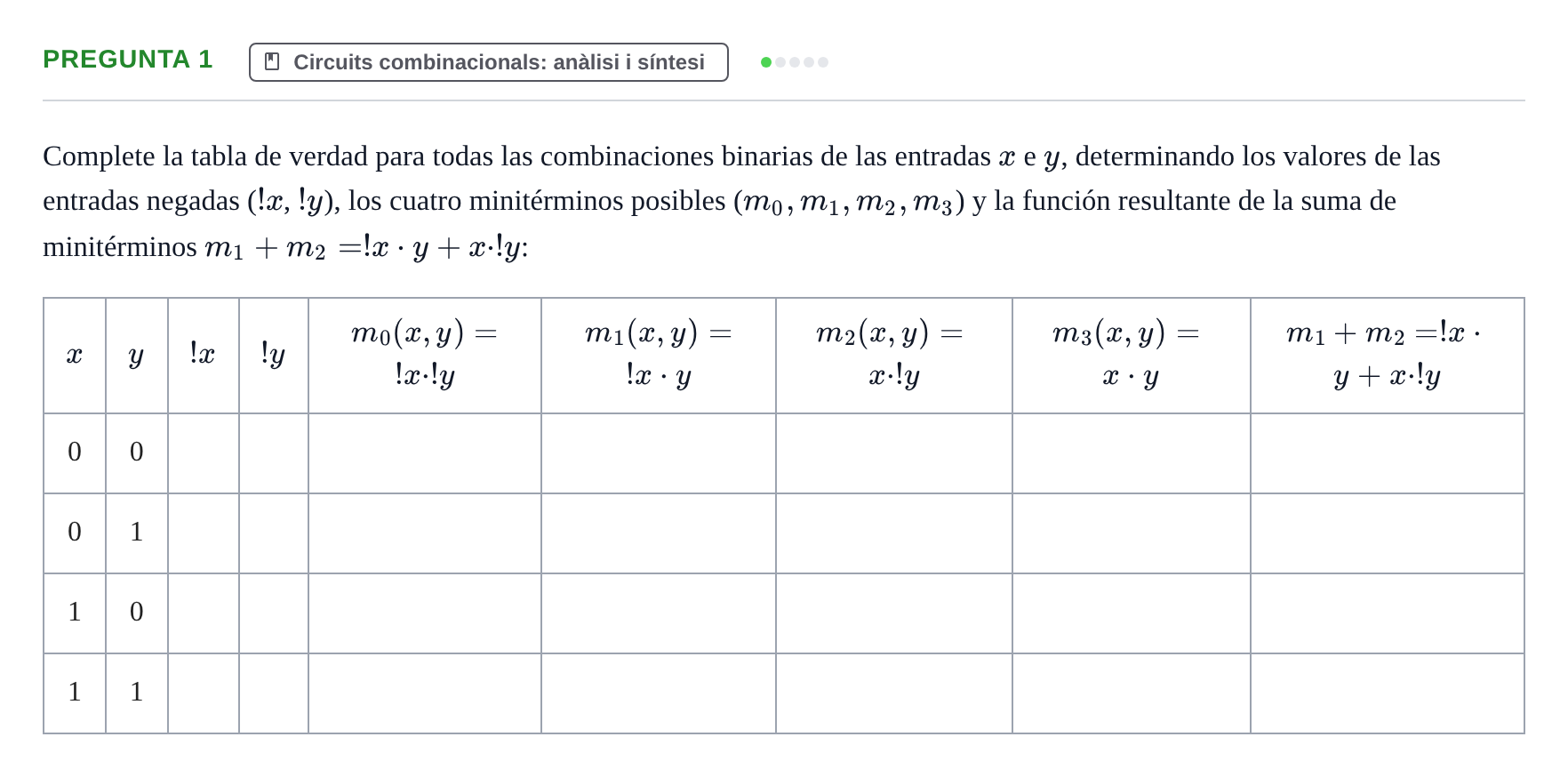 Enunciado: Pregunta 1
