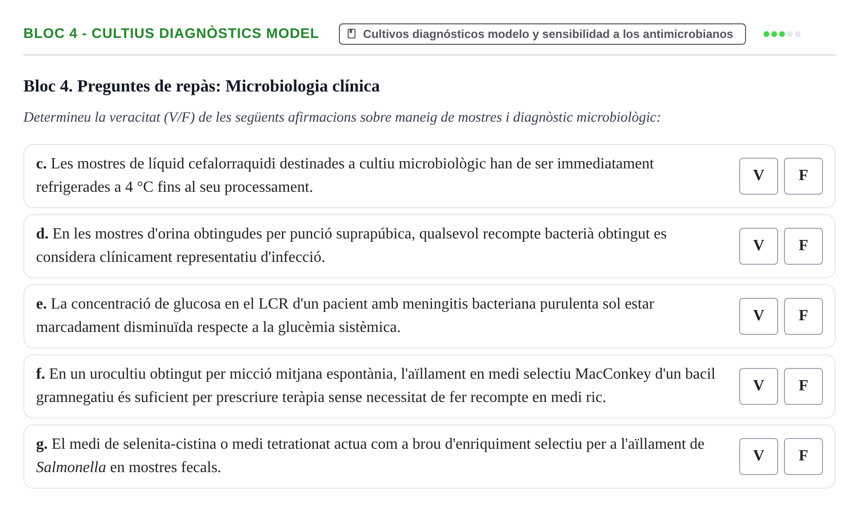Enunciado: Bloc 4 - Cultius diagnòstics model