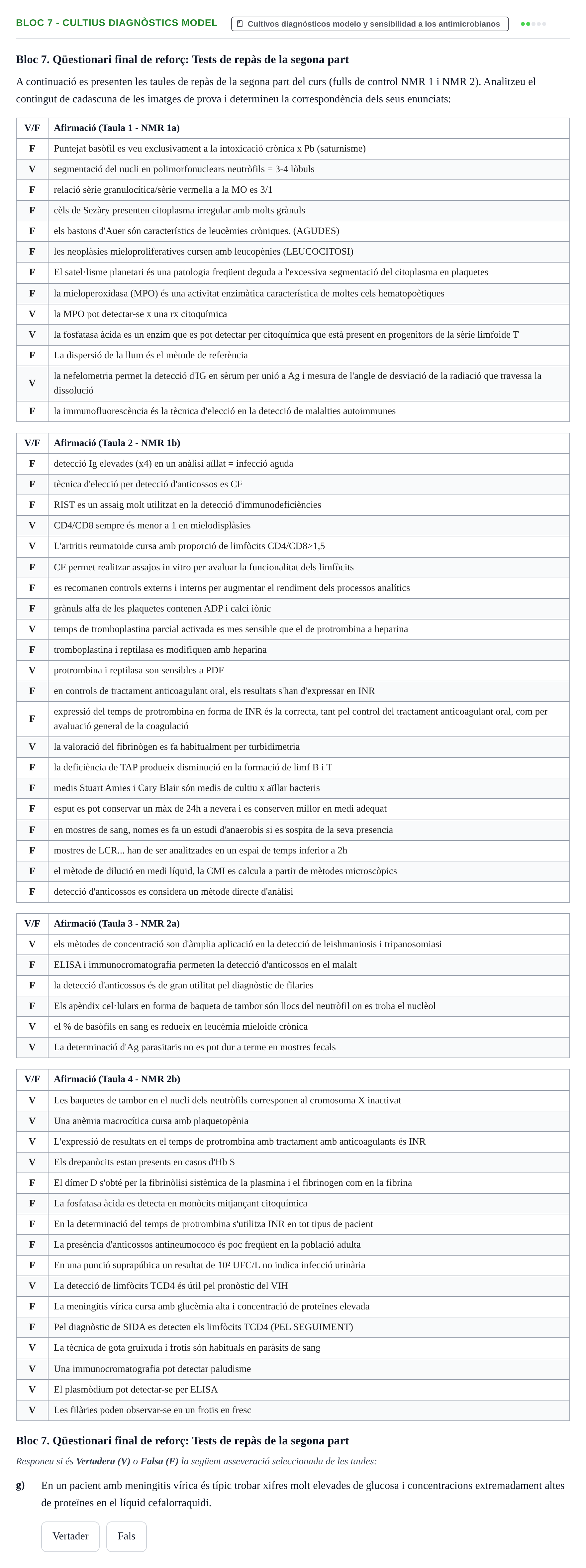 Enunciado: Bloc 7 - Cultius diagnòstics model