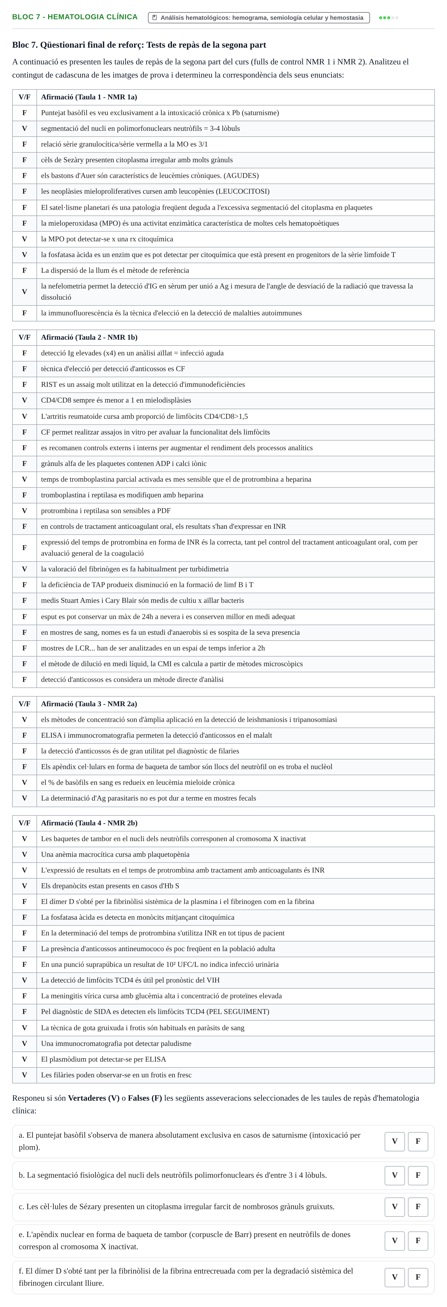 Enunciado: Bloc 7 - Hematologia clínica