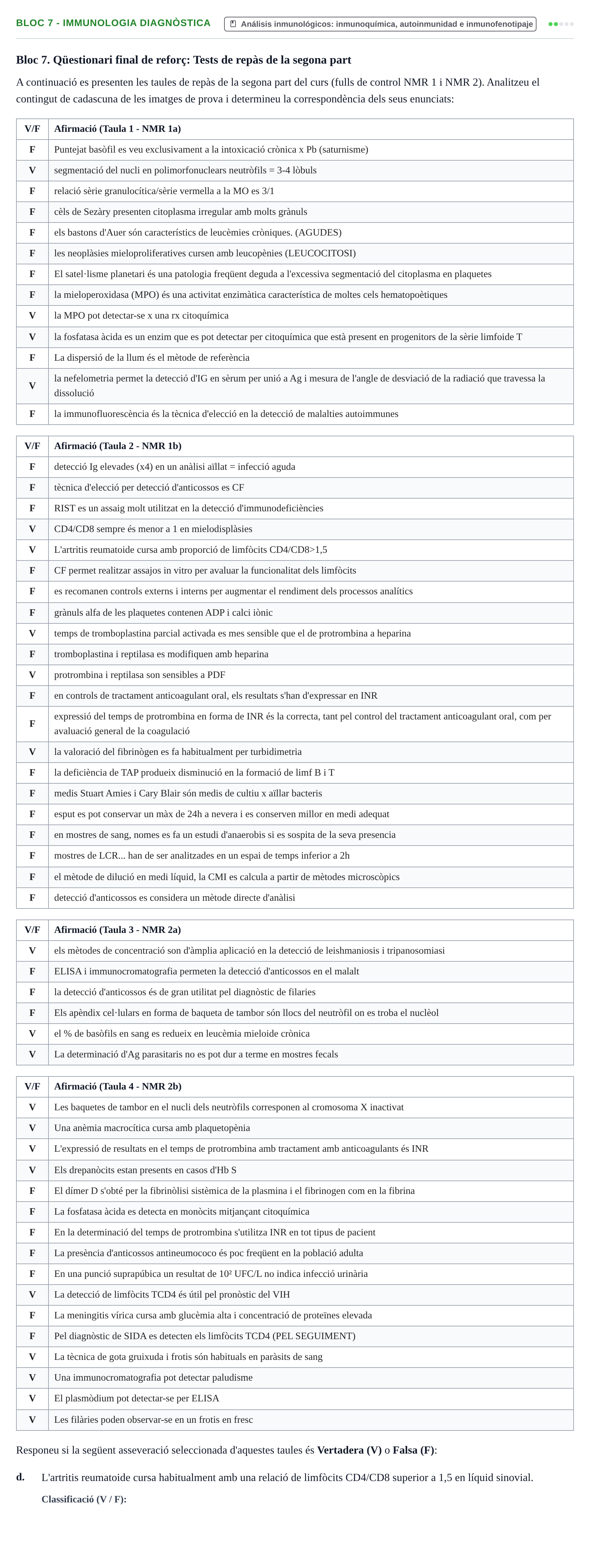 Enunciado: Bloc 7 - Immunologia diagnòstica