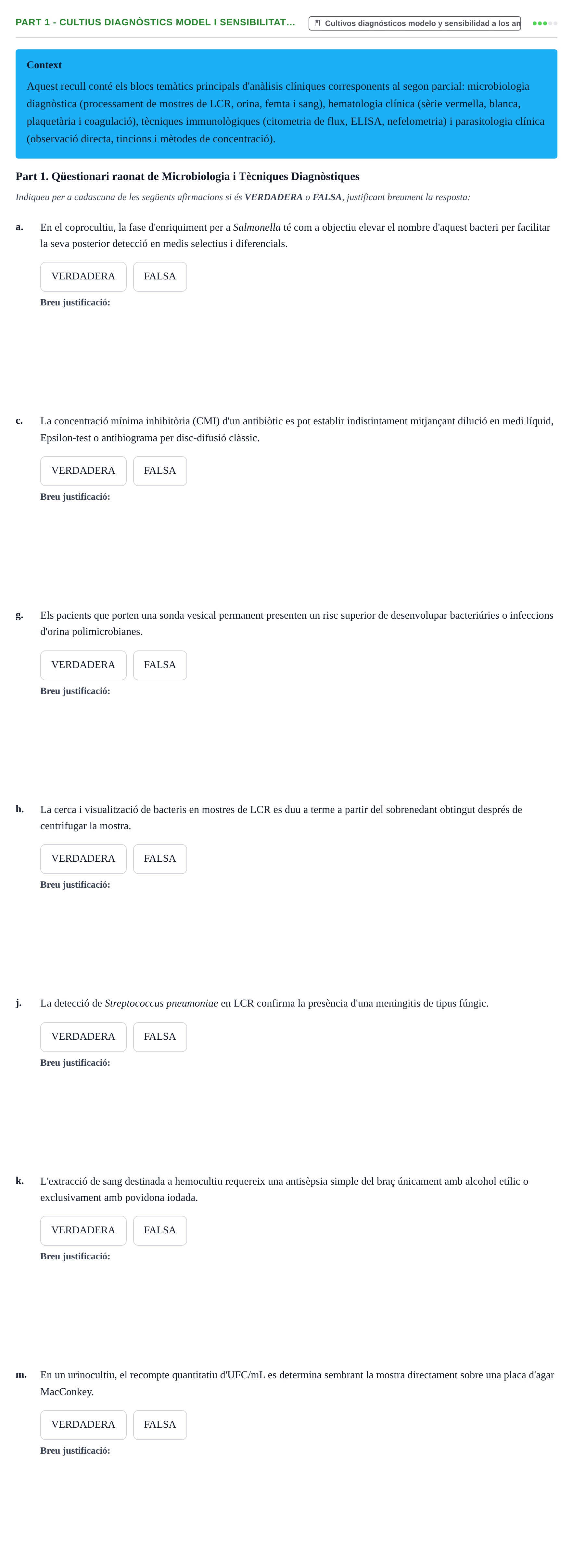 Enunciado: Part 1 - Cultius diagnòstics model i sensibilitat…