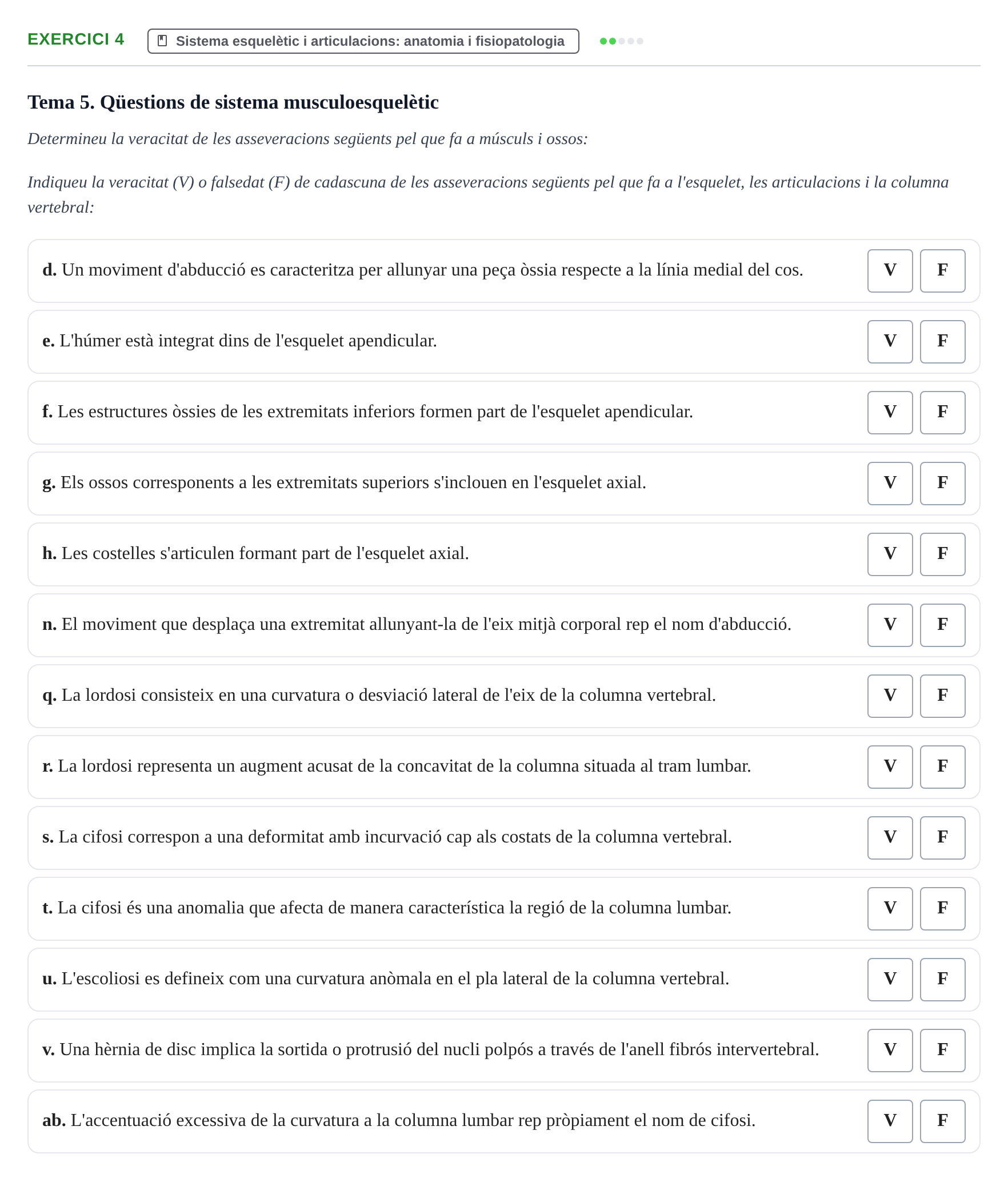 Enunciado: 4 - Sistema esquelètic i articulacions