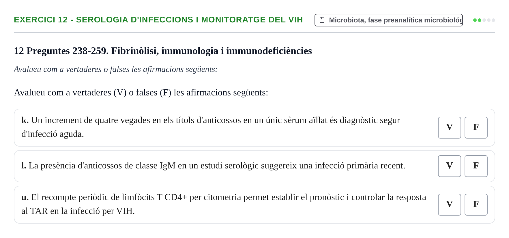 Enunciado: 12 - Serologia d'infeccions i monitoratge del VIH
