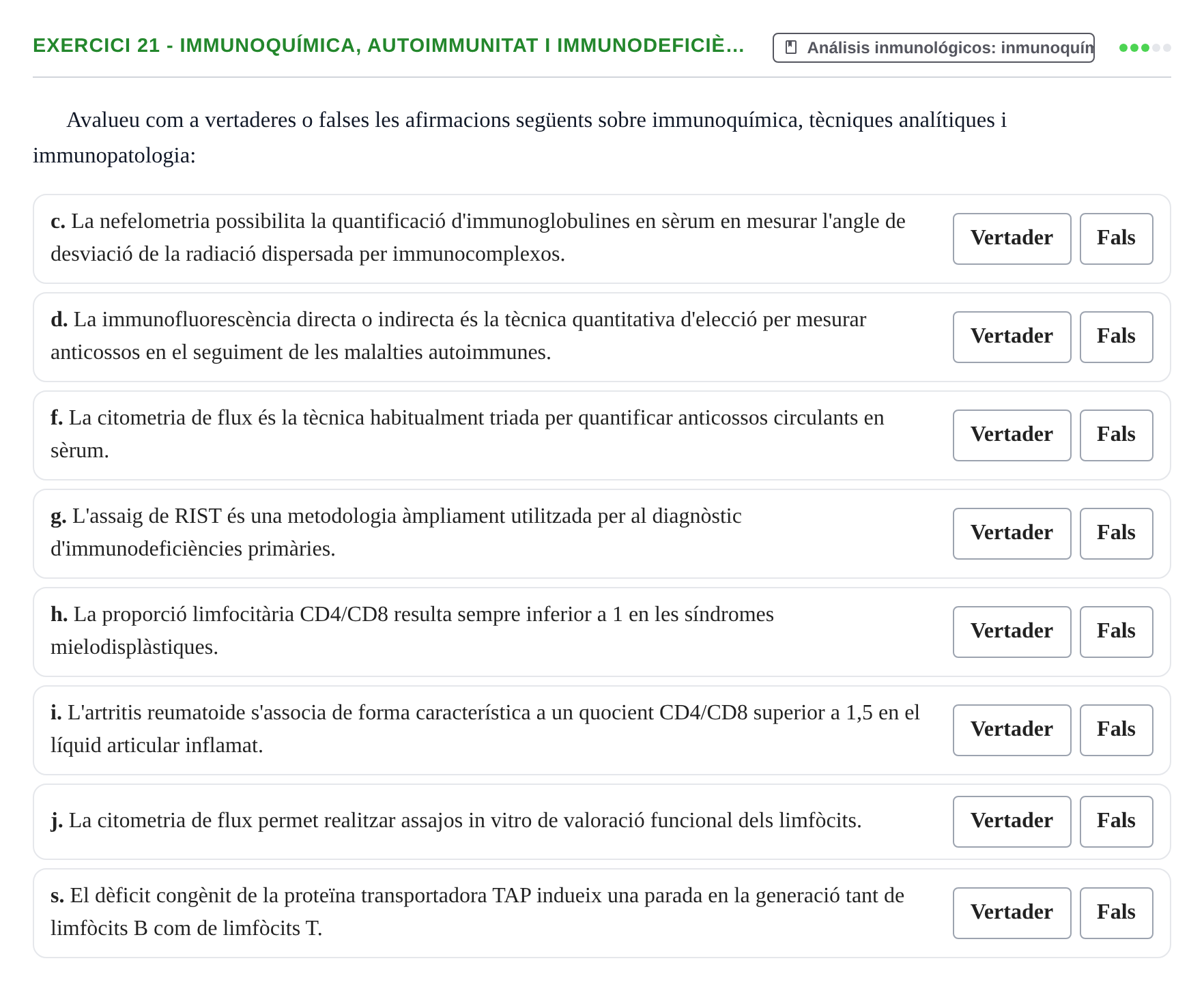 Enunciado: 21 - Immunoquímica, autoimmunitat i immunodeficiè…