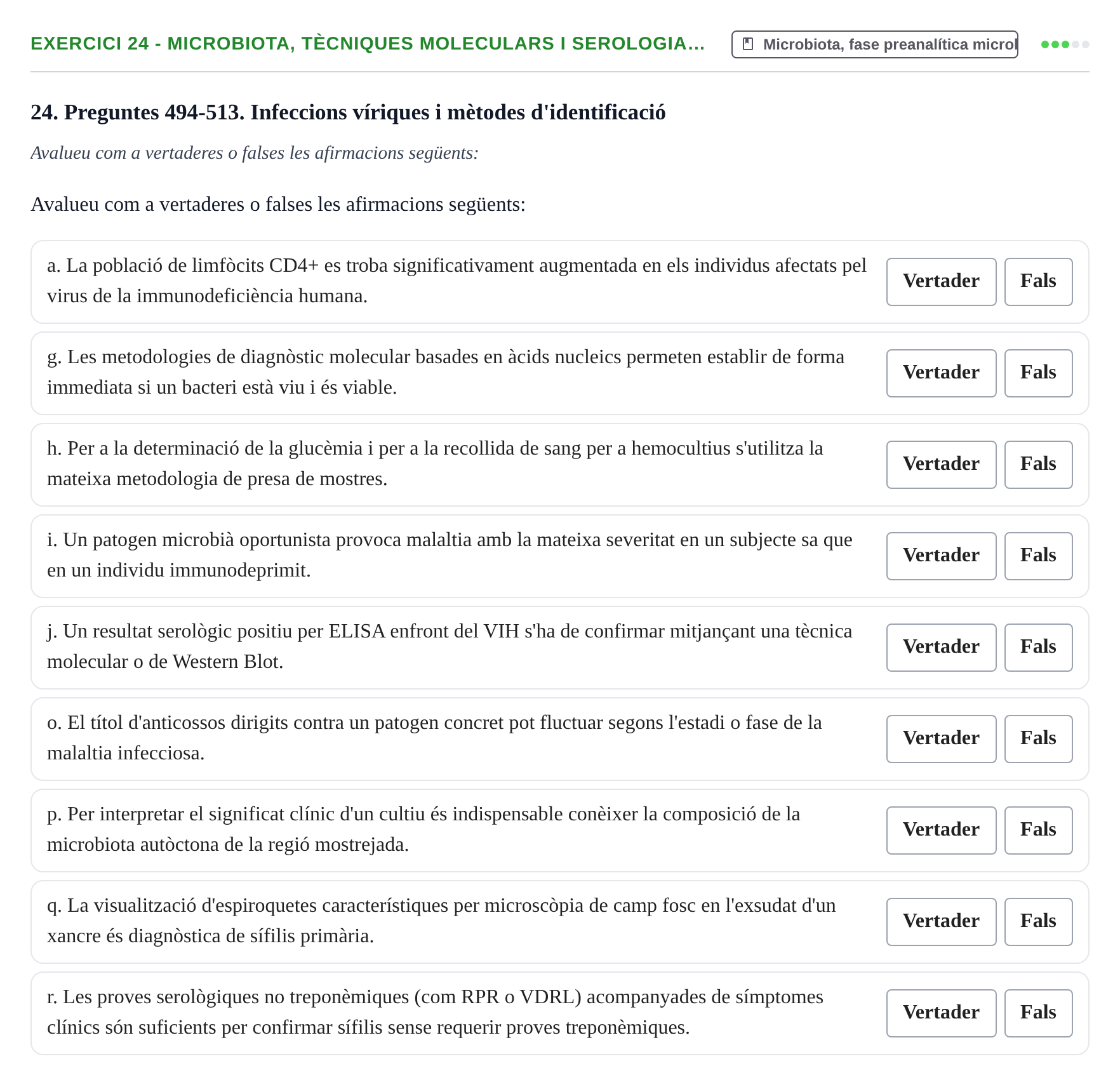 Enunciado: 24 - Microbiota, tècniques moleculars i serologia…