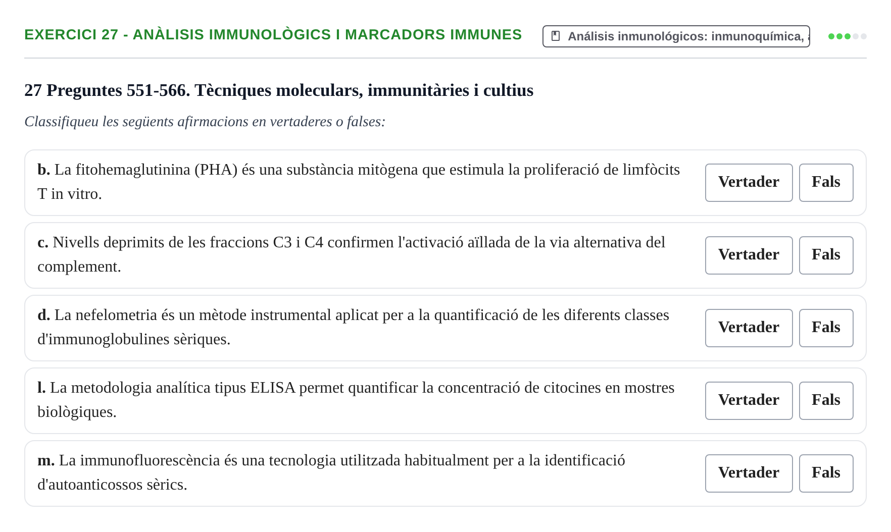 Enunciado: 27 - Anàlisis immunològics i marcadors immunes