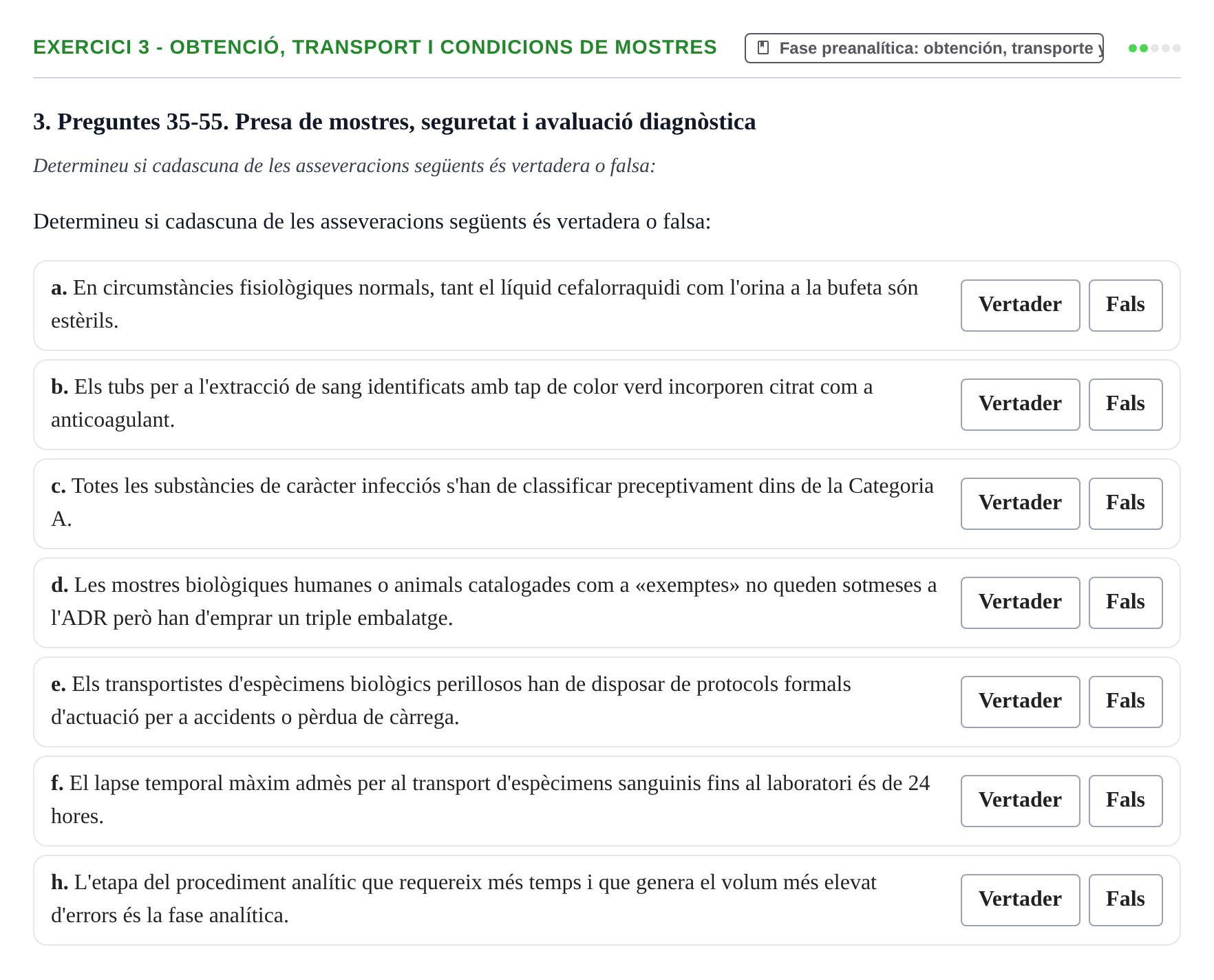 Enunciado: 3 - Obtenció, transport i condicions de mostres