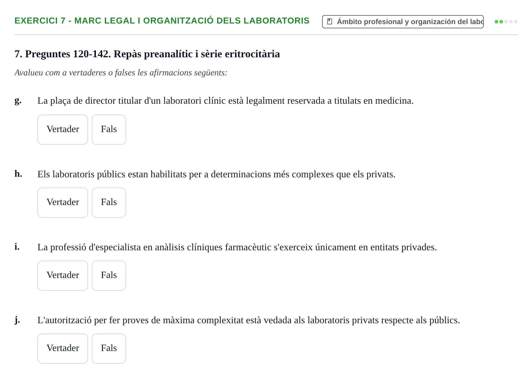 Enunciado: 7 - Marc legal i organització dels laboratoris