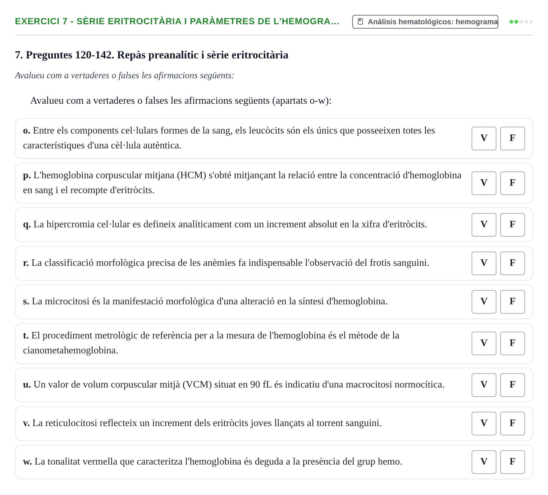 Enunciado: 7 - Sèrie eritrocitària i paràmetres de l'hemogra…