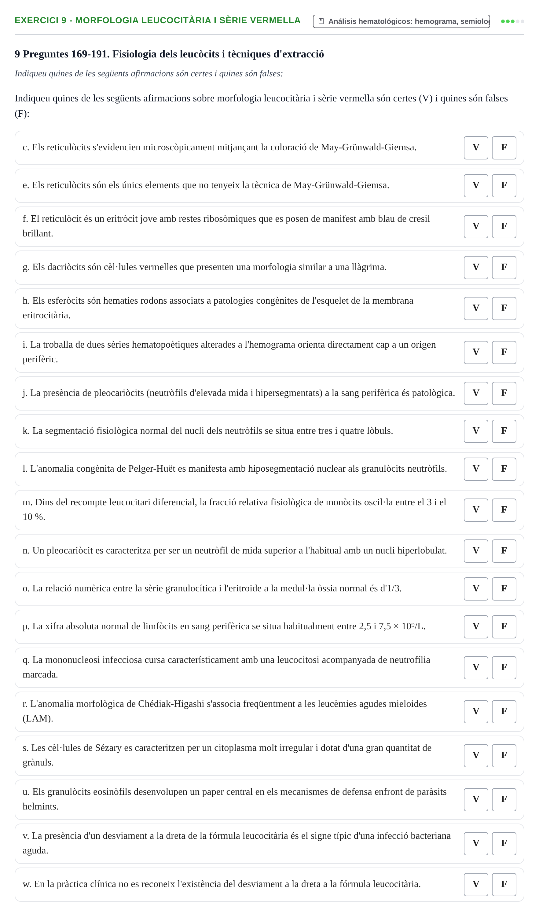 Enunciado: 9 - Morfologia leucocitària i sèrie vermella