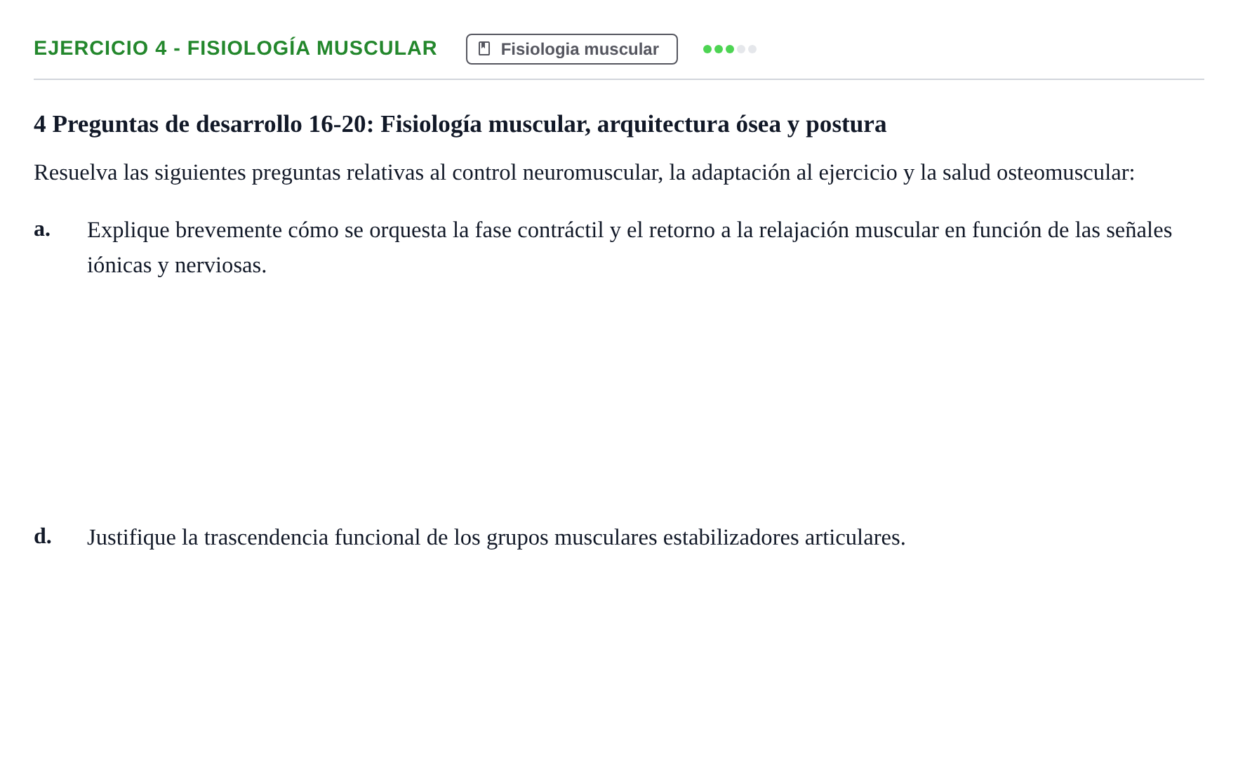 Enunciado: 4 - Fisiología muscular