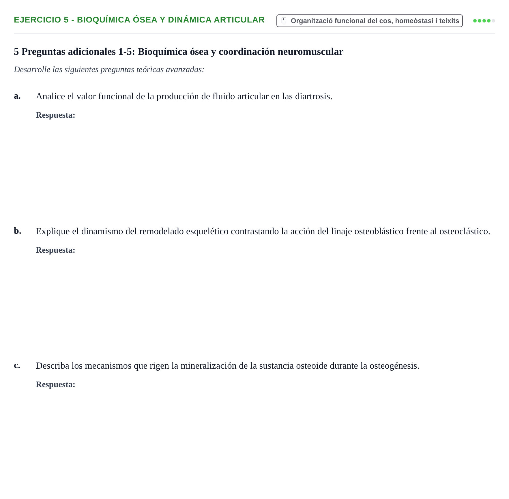 Enunciado: 5 - Bioquímica ósea y dinámica articular