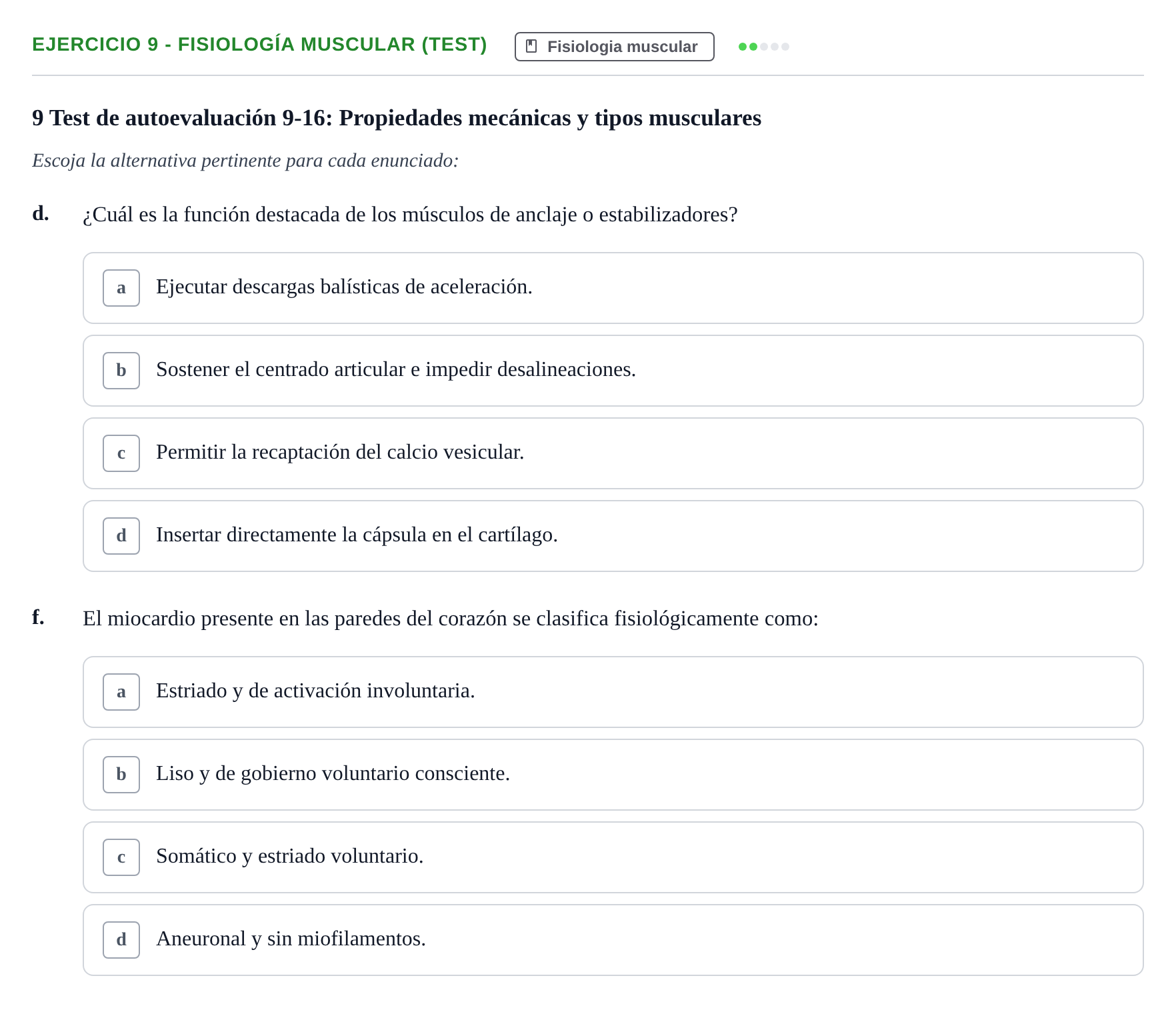 Enunciado: 9 - Fisiología muscular (Test)