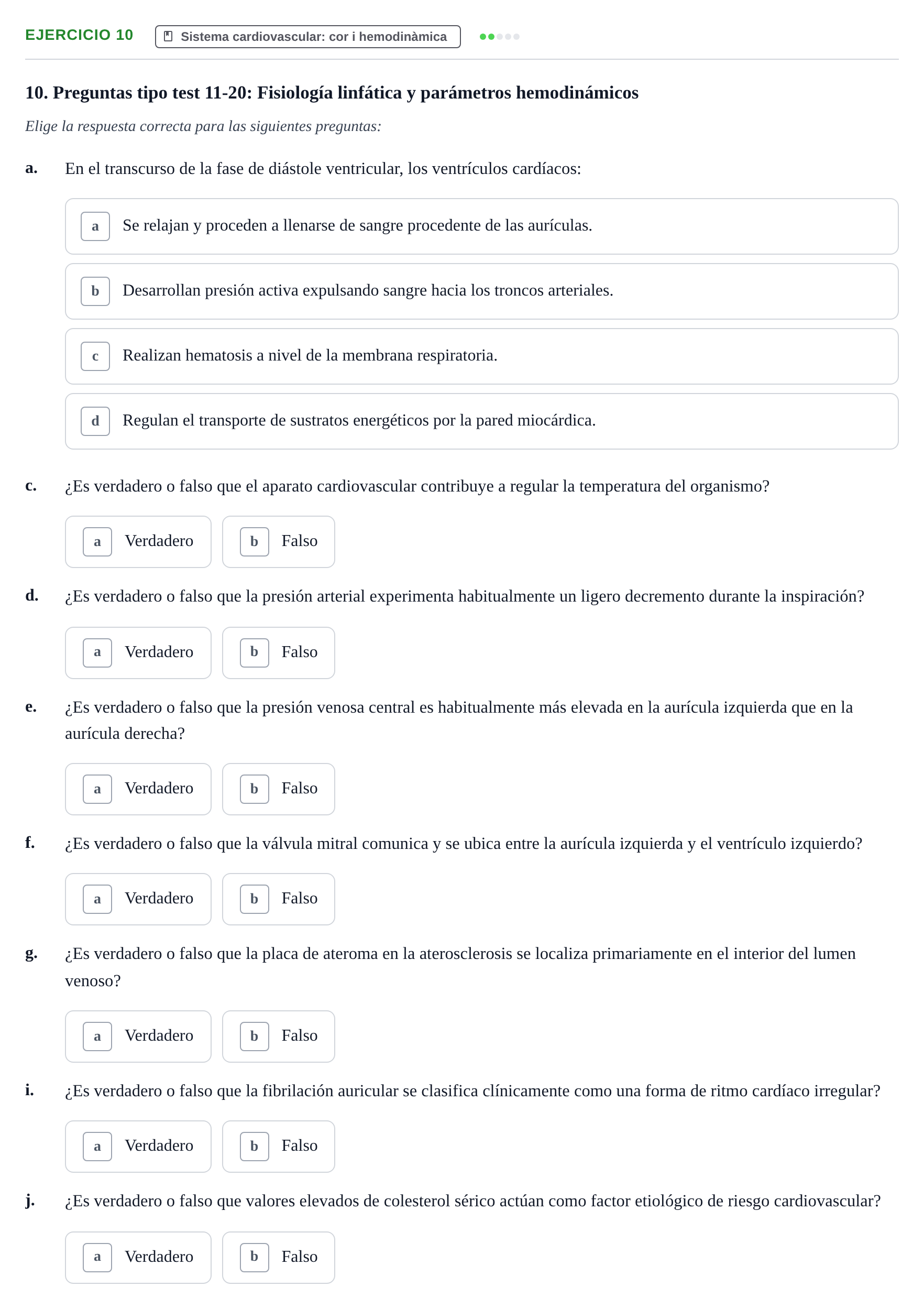 Enunciado: 10 - Sistema cardiovascular