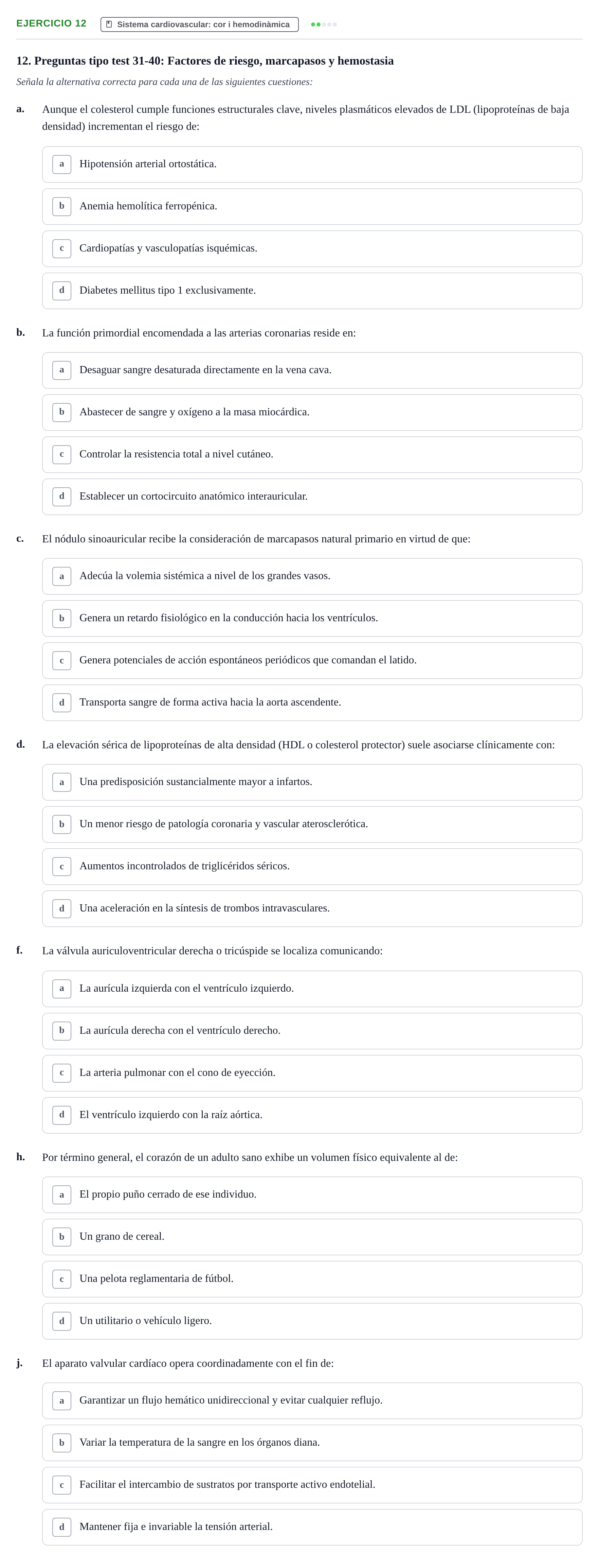 Enunciado: 12 - Sistema cardiovascular