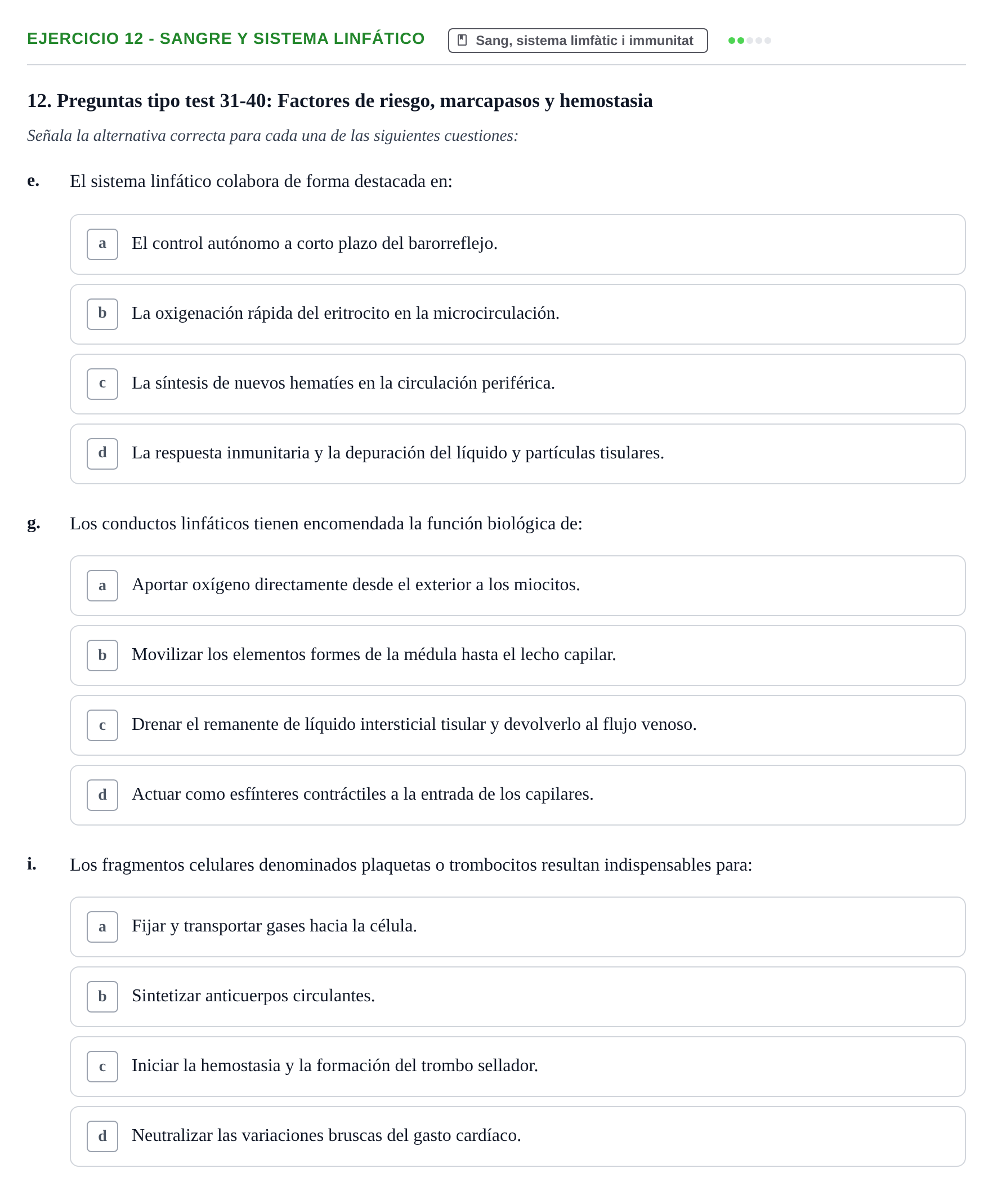 Enunciado: 12 - Sangre y sistema linfático