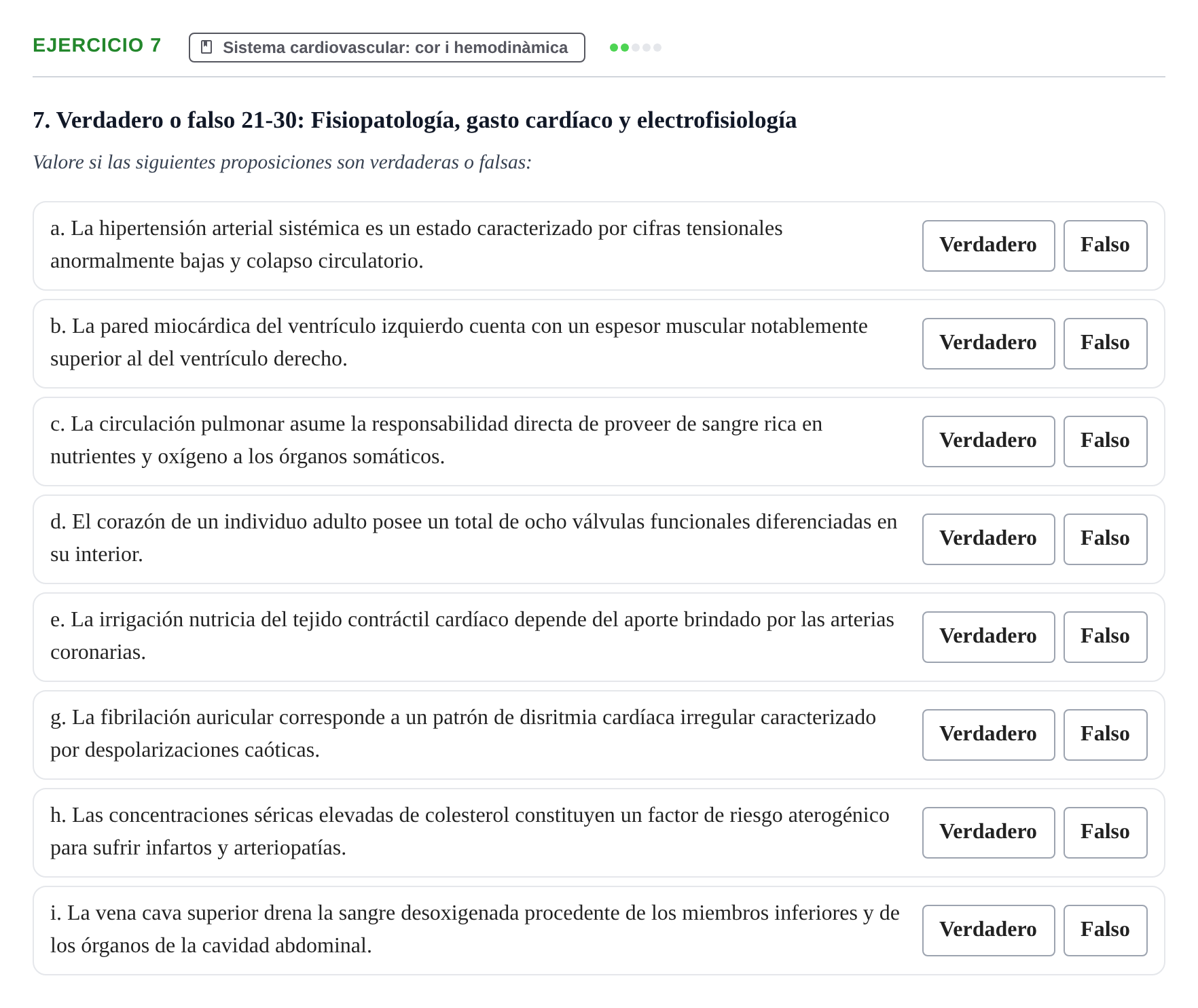 Enunciado: 7 - Sistema cardiovascular
