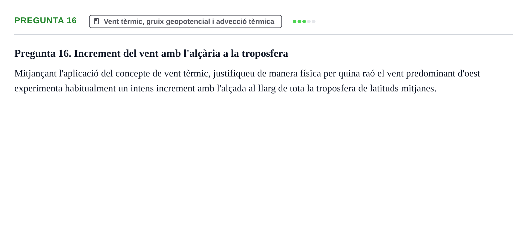 Enunciado: Pregunta 16