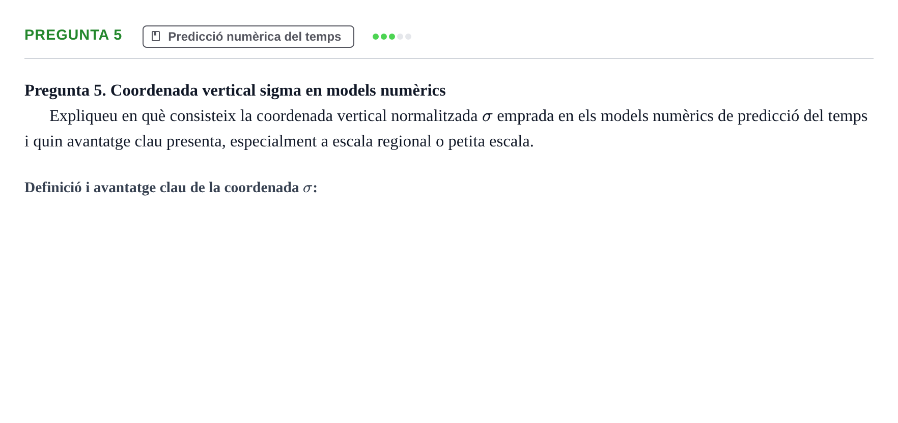 Enunciado: Pregunta 5