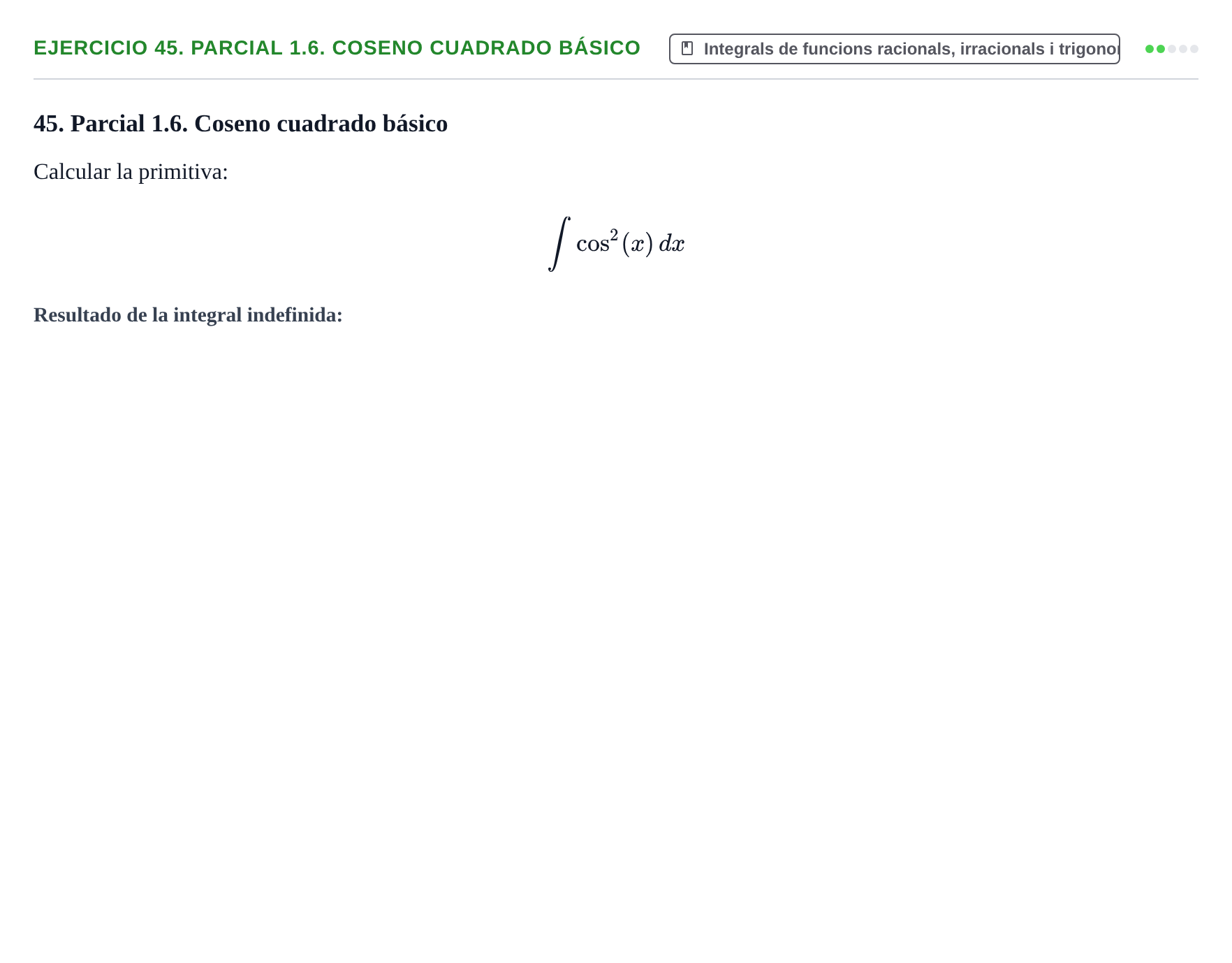 Enunciado: 45. Parcial 1.6. Coseno cuadrado básico