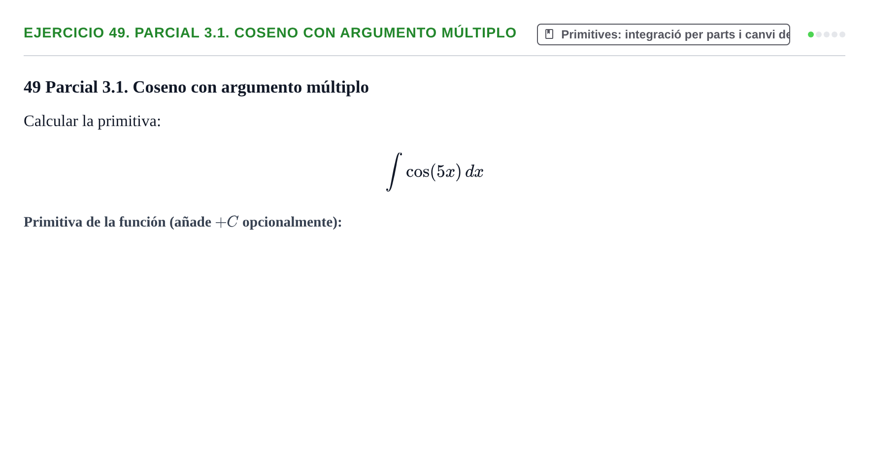 Enunciado: 49. Parcial 3.1. Coseno con argumento múltiplo