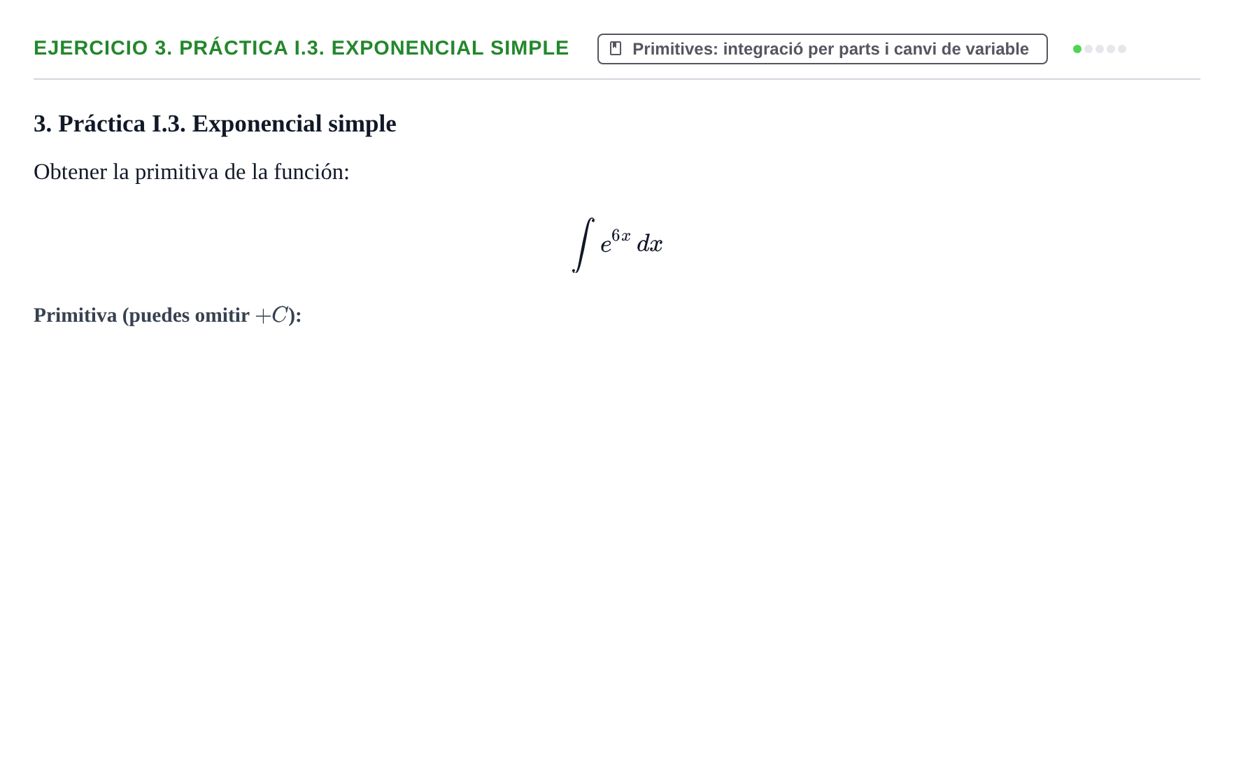 Enunciado: 3. Práctica I.3. Exponencial simple