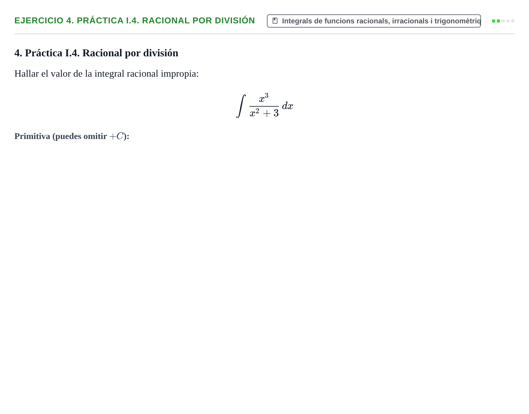 Enunciado: 4. Práctica I.4. Racional por división