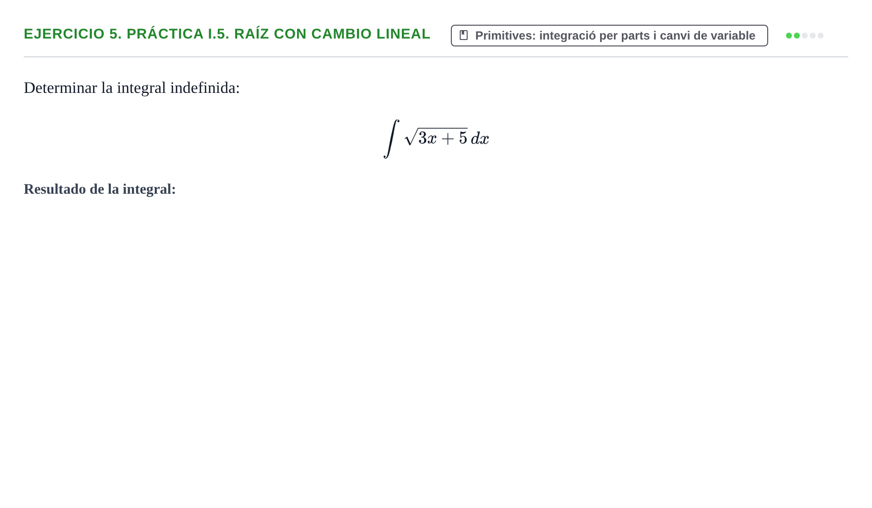 Enunciado: 5. Práctica I.5. Raíz con cambio lineal