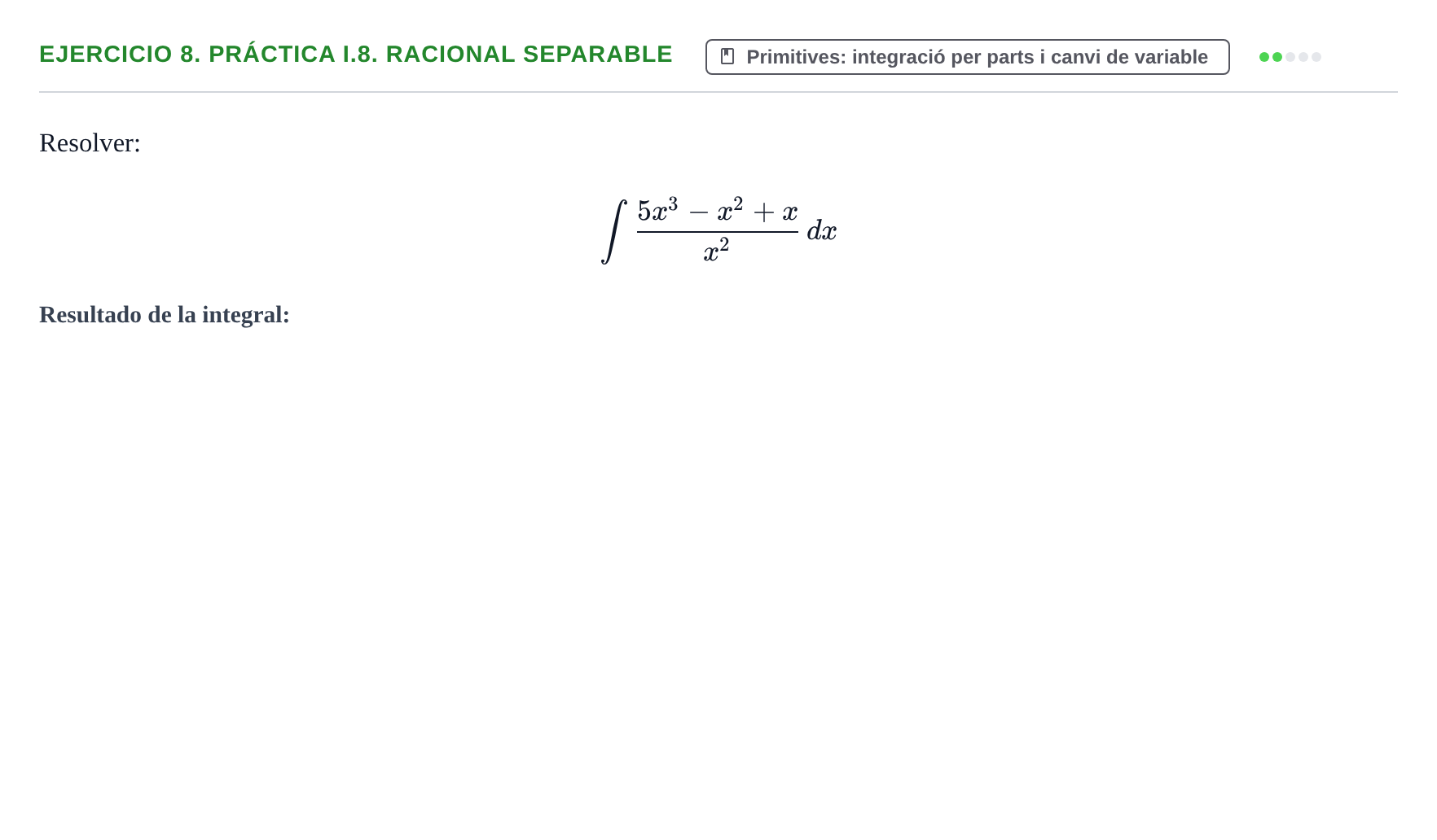 Enunciado: 8. Práctica I.8. Racional separable