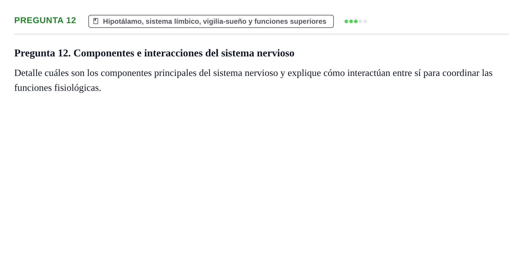 Enunciado: Pregunta 12