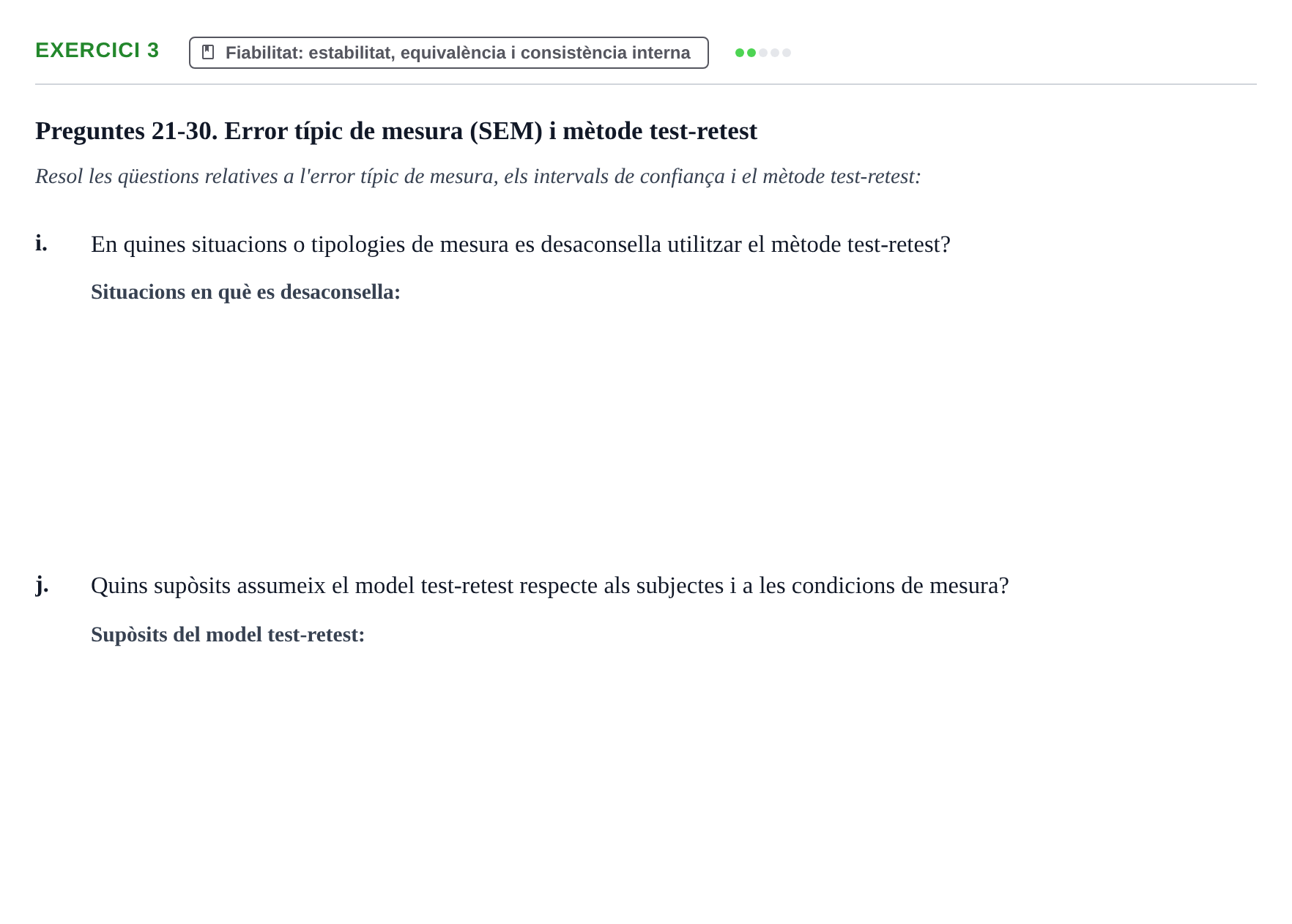 Enunciado: 3 - Fiabilitat: estabilitat, equivalència i consi…