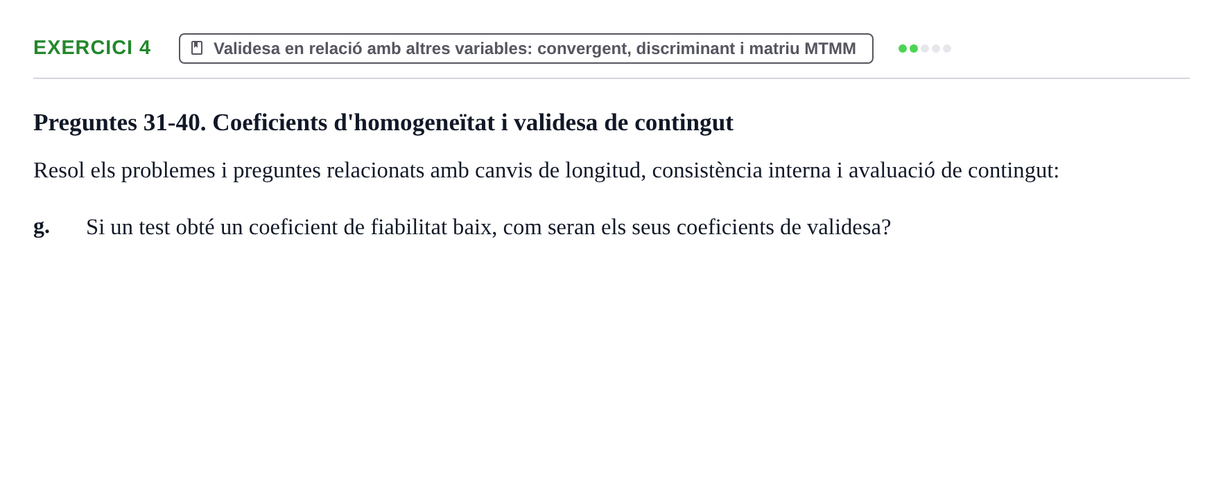 Enunciado: 4 - Validesa en relació amb altres variables: con…