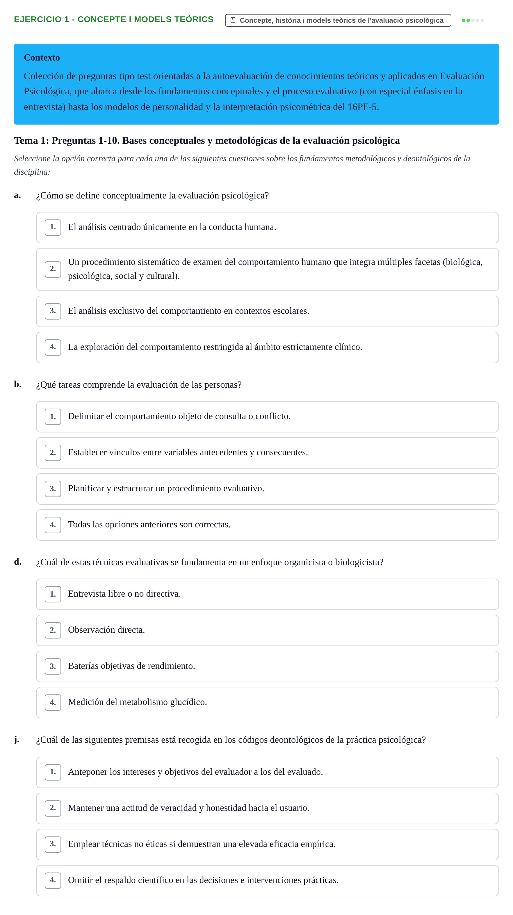 Enunciado: 1 - Concepte i models teòrics