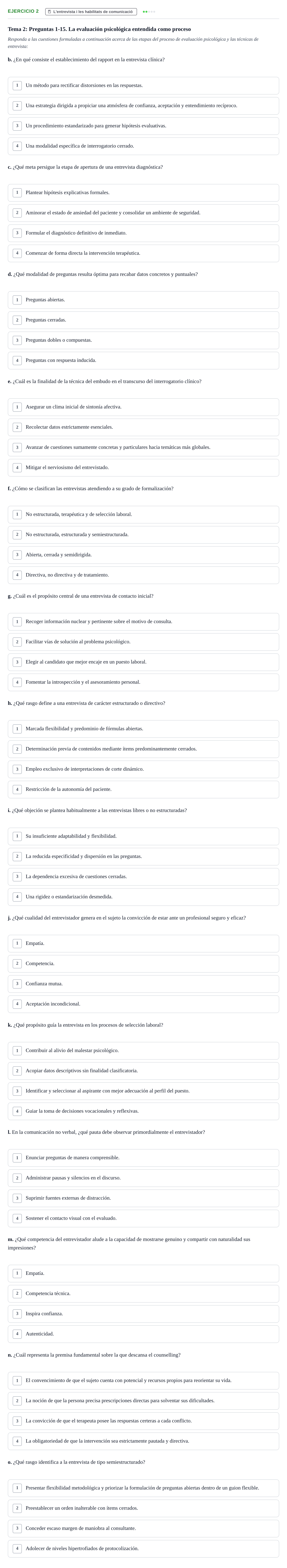 Enunciado: 2 - L'entrevista i les habilitats de comunicació