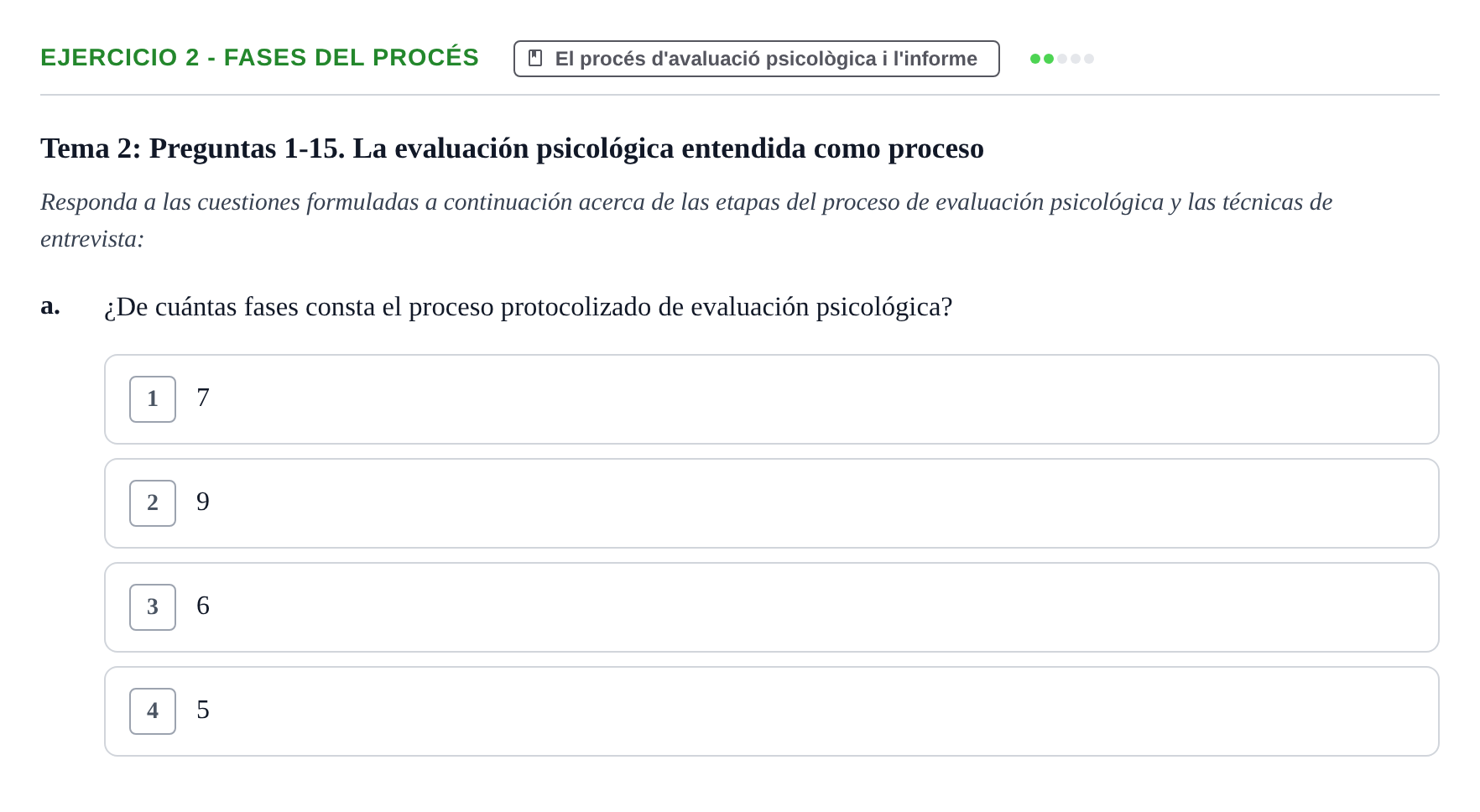 Enunciado: 2 - Fases del procés