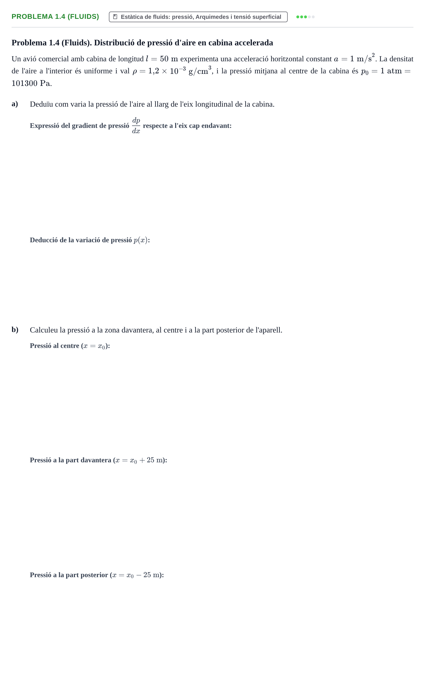Enunciado: Problema 1.4 (Fluids)
