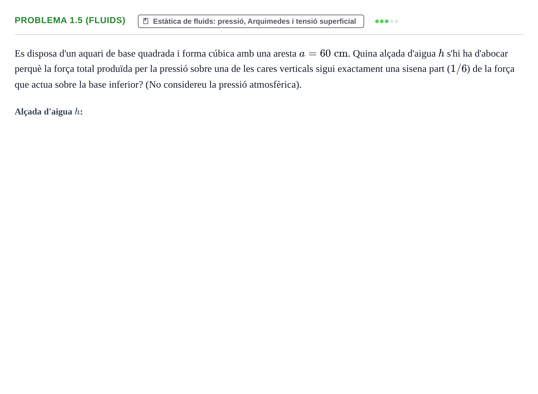 Enunciado: Problema 1.5 (Fluids)