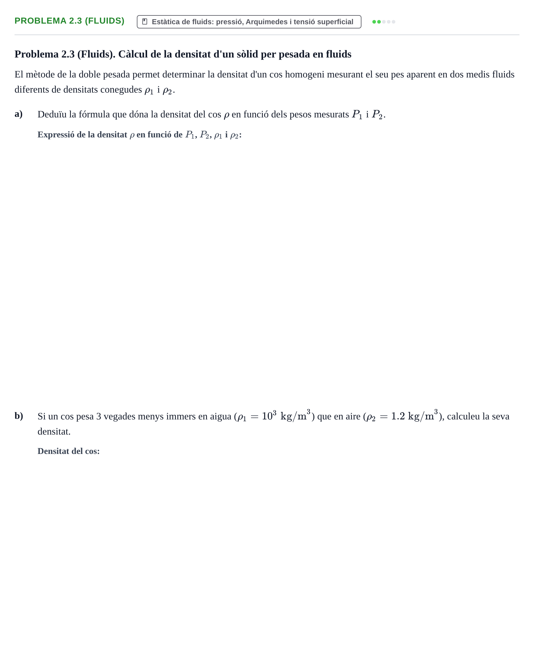 Enunciado: Problema 2.3 (Fluids)