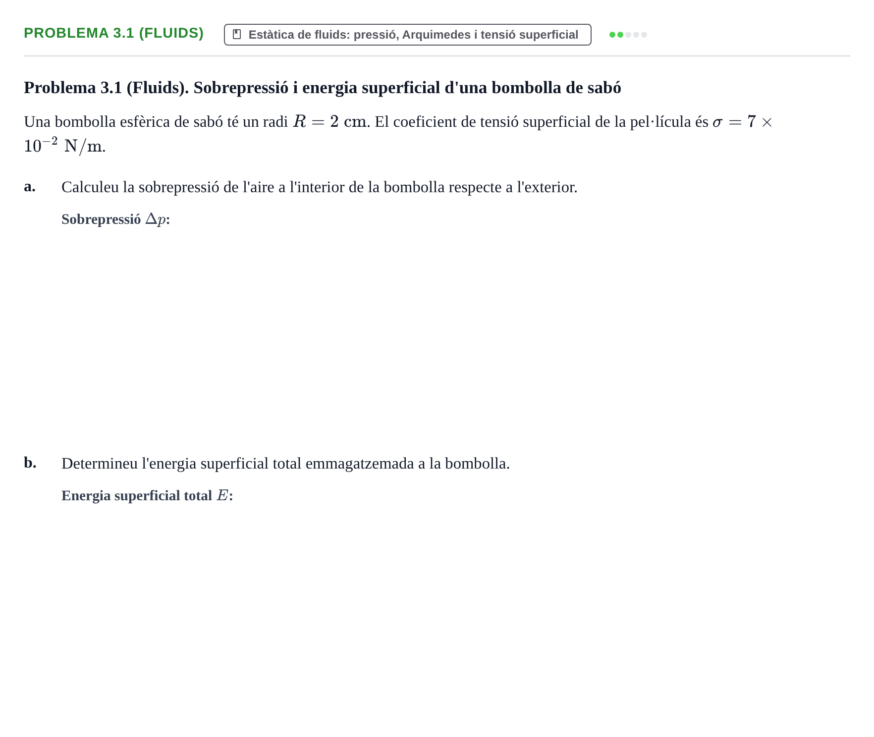Enunciado: Problema 3.1 (Fluids)