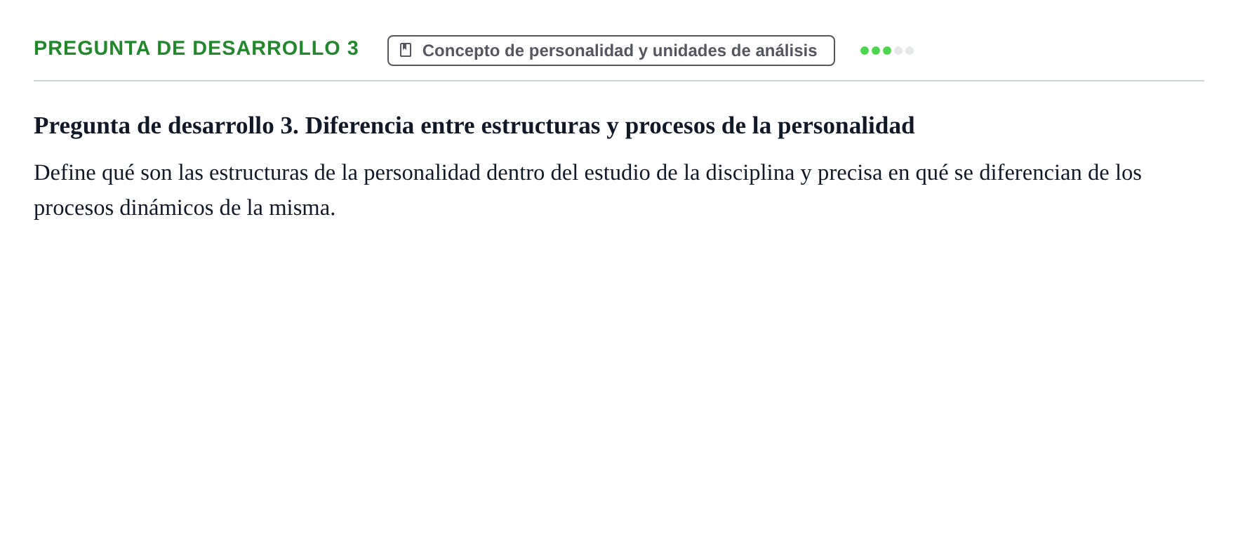 Enunciado: Pregunta de desarrollo 3