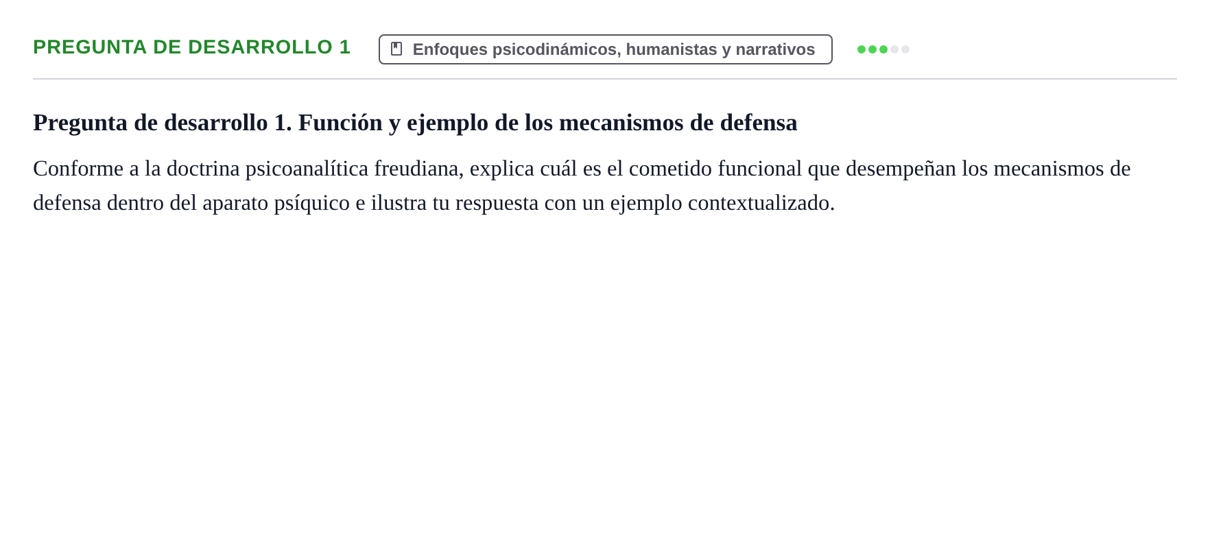 Enunciado: Pregunta de desarrollo 1