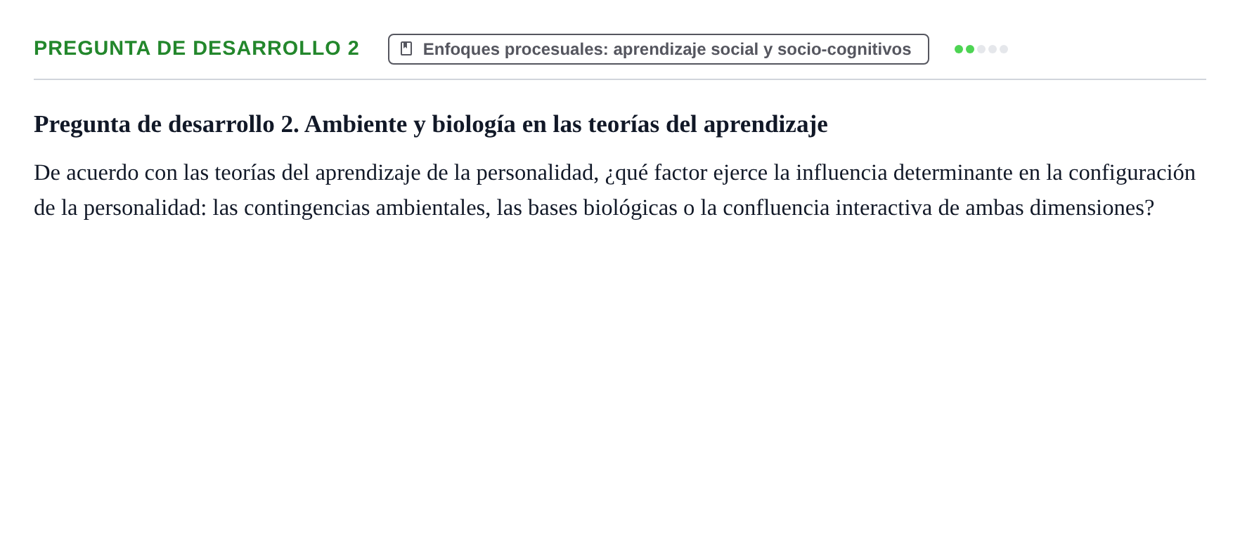 Enunciado: Pregunta de desarrollo 2