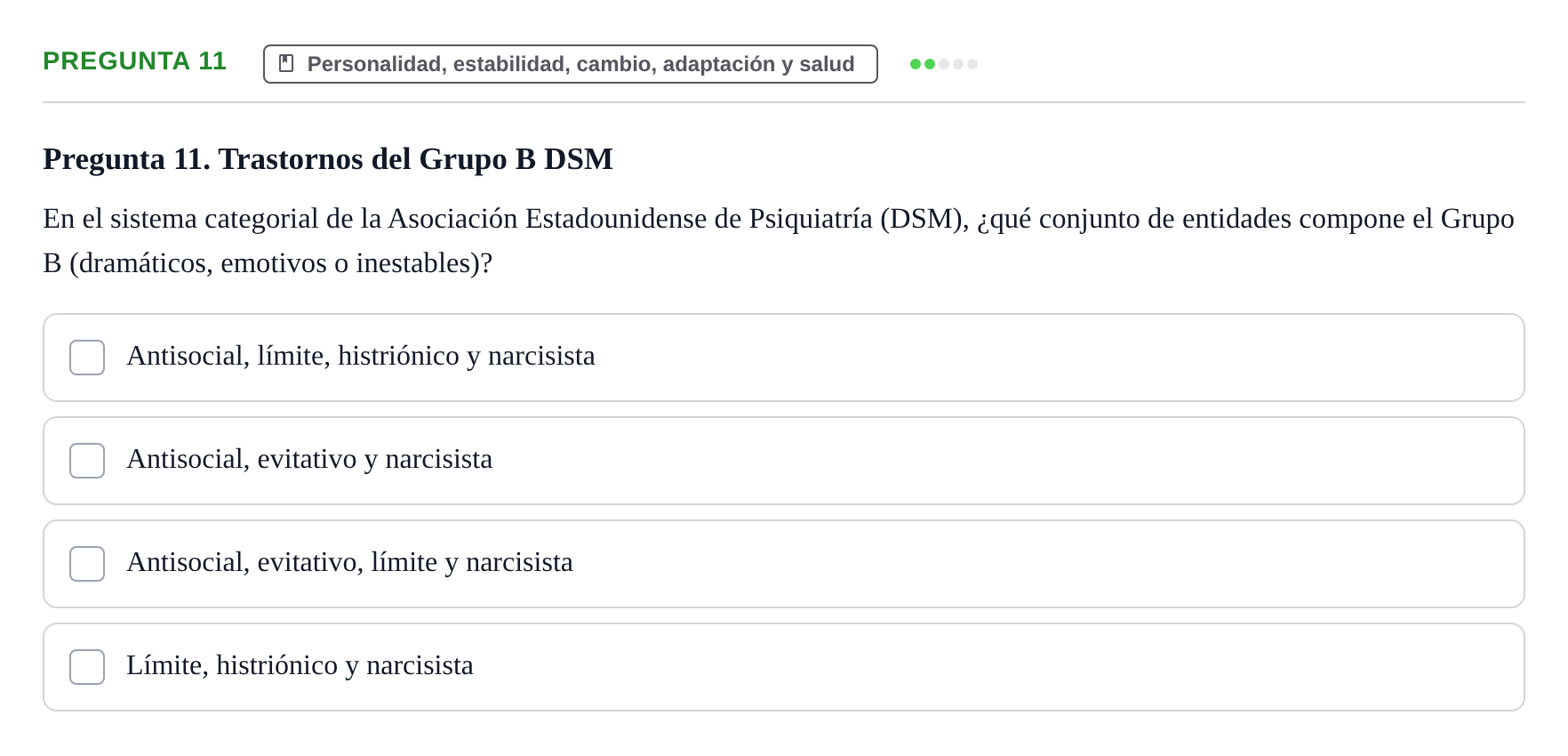 Enunciado: Pregunta 11