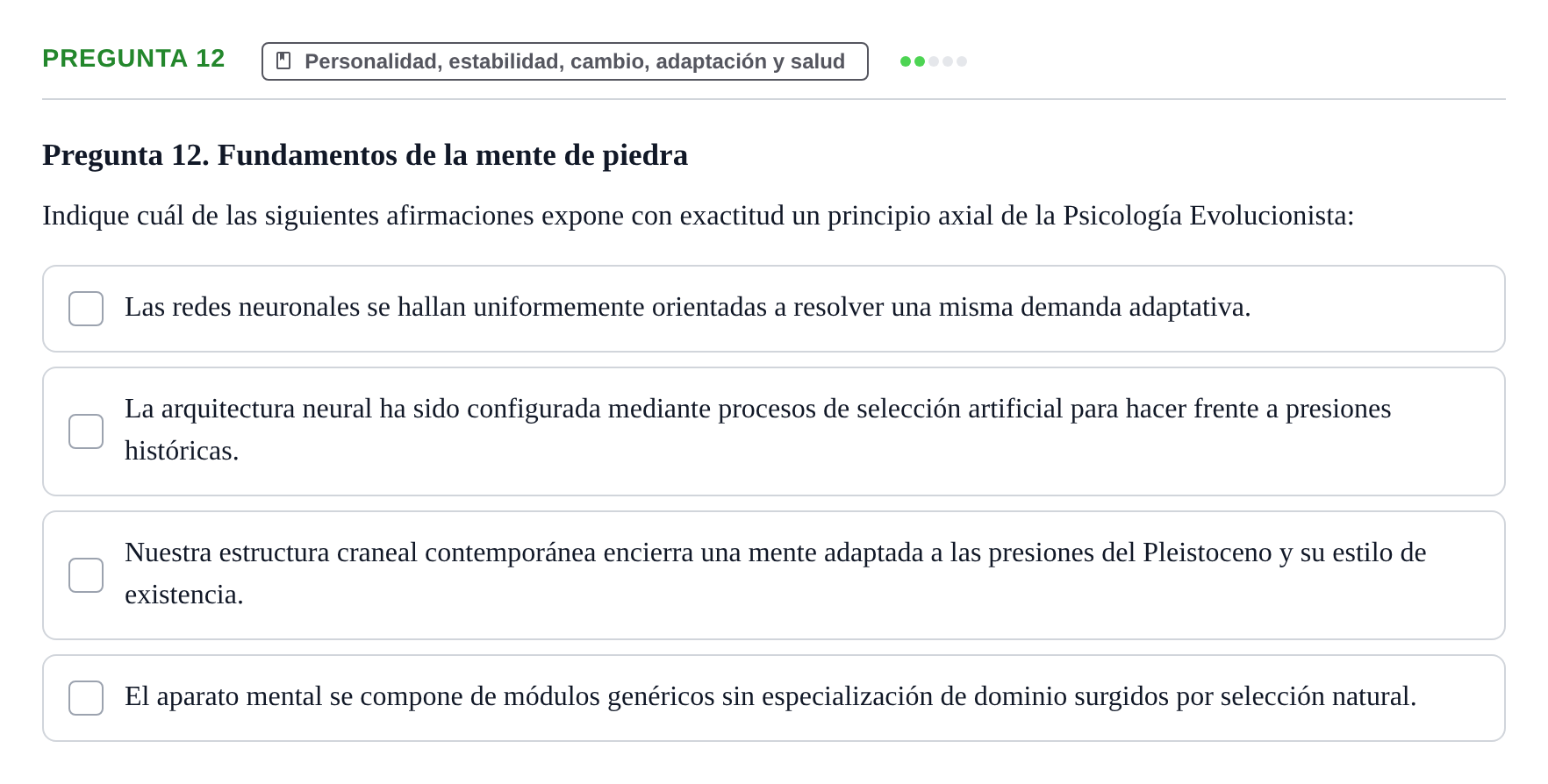 Enunciado: Pregunta 12