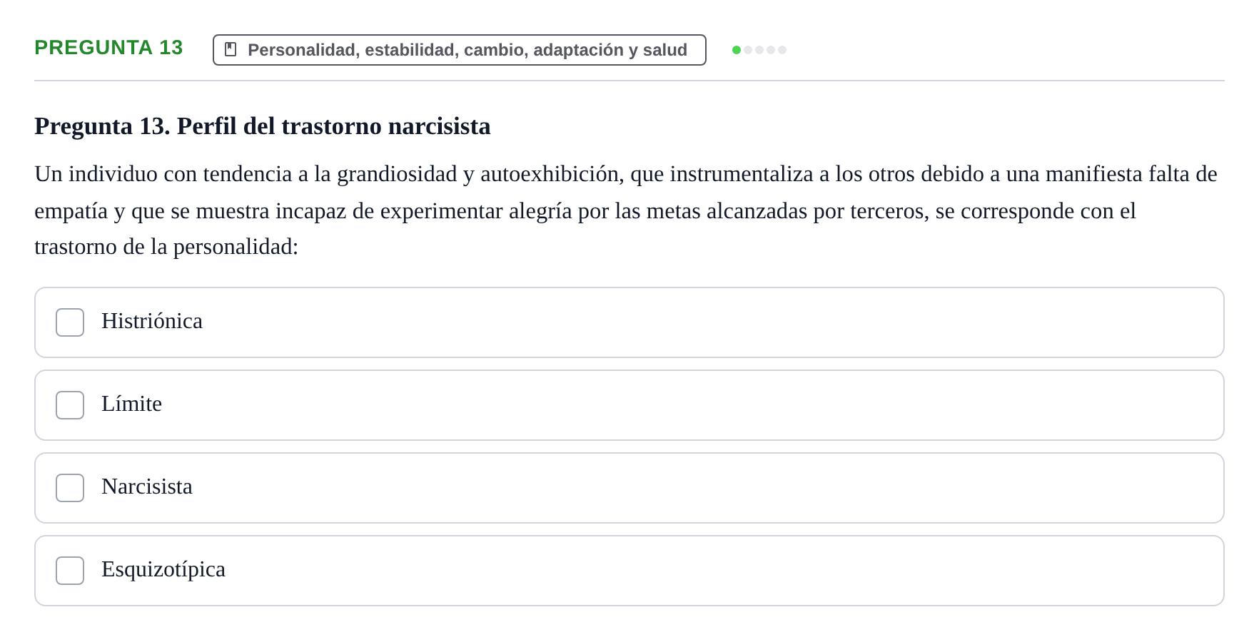 Enunciado: Pregunta 13