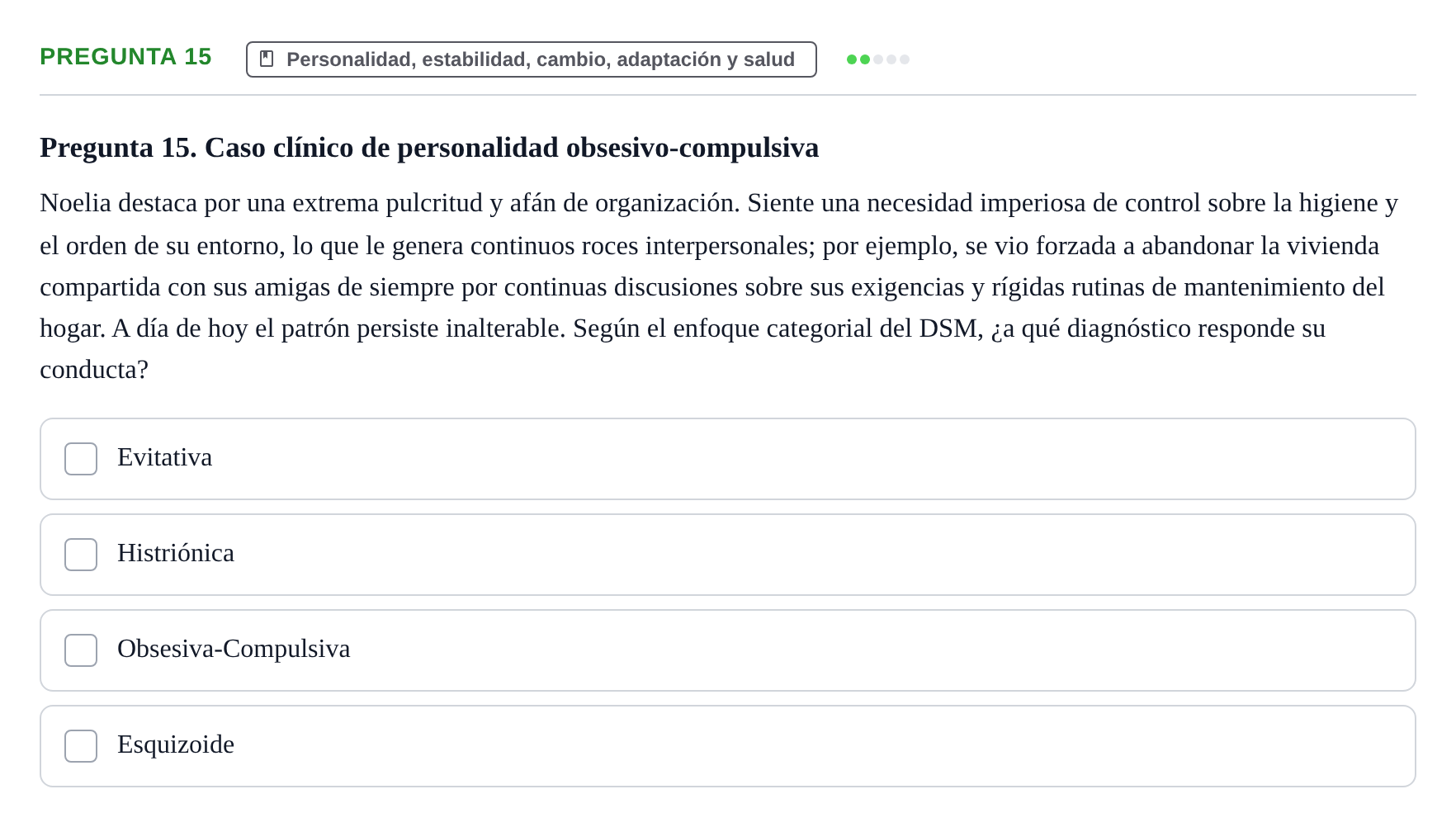 Enunciado: Pregunta 15