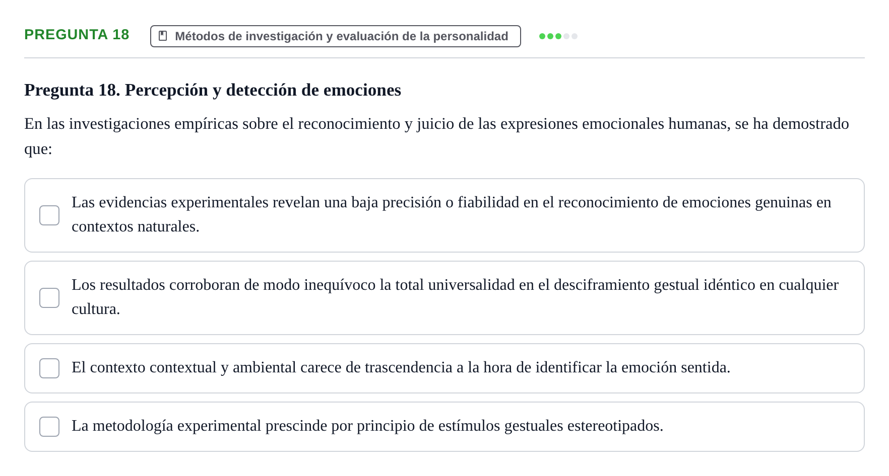 Enunciado: Pregunta 18