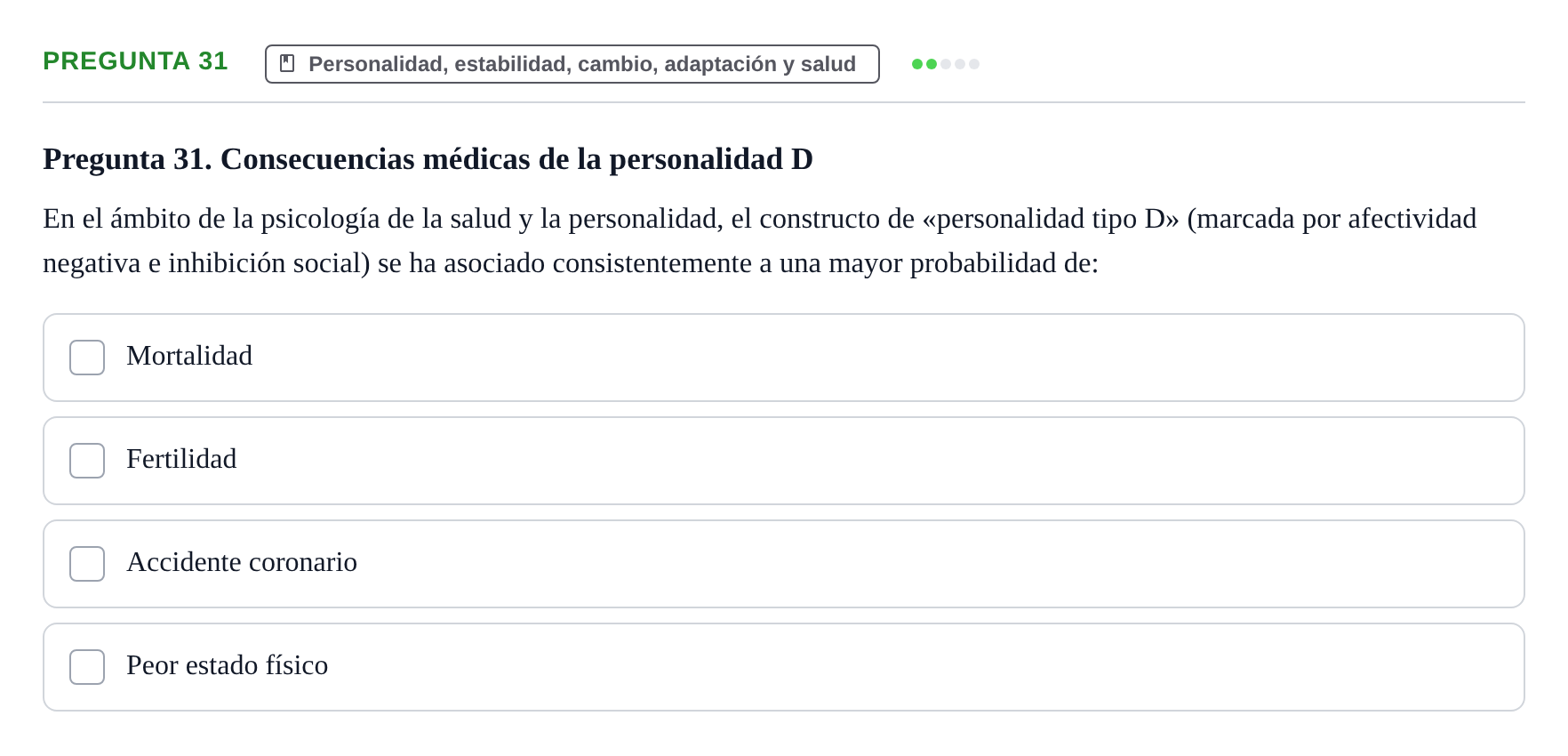 Enunciado: Pregunta 31
